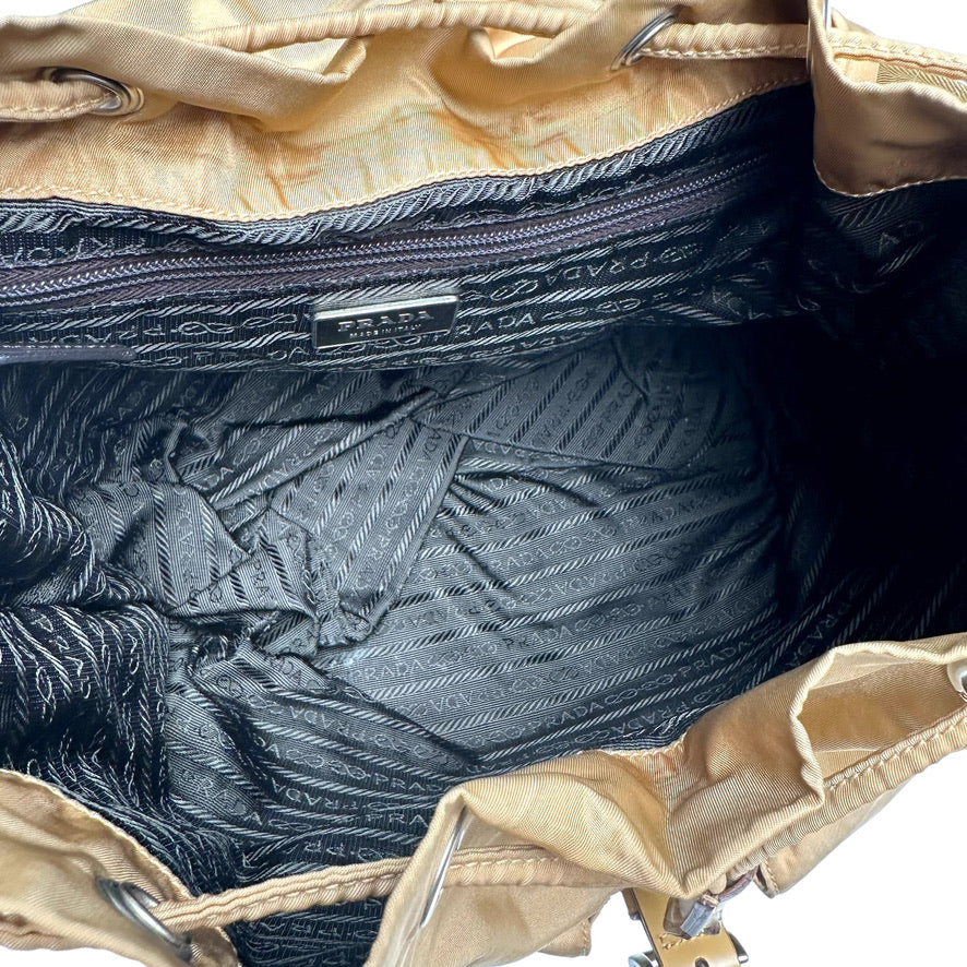 Beige Nylon Backpack