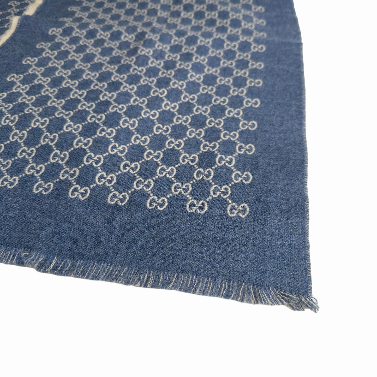 Gucci Denim Blue Monogram Scarf