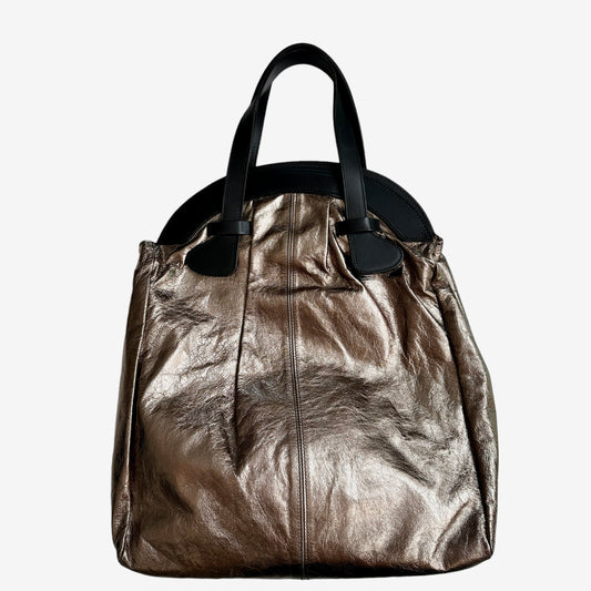 Bronze & Black Leather Tote