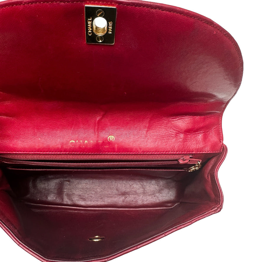 Vintage Red Leather Crossbody Bag