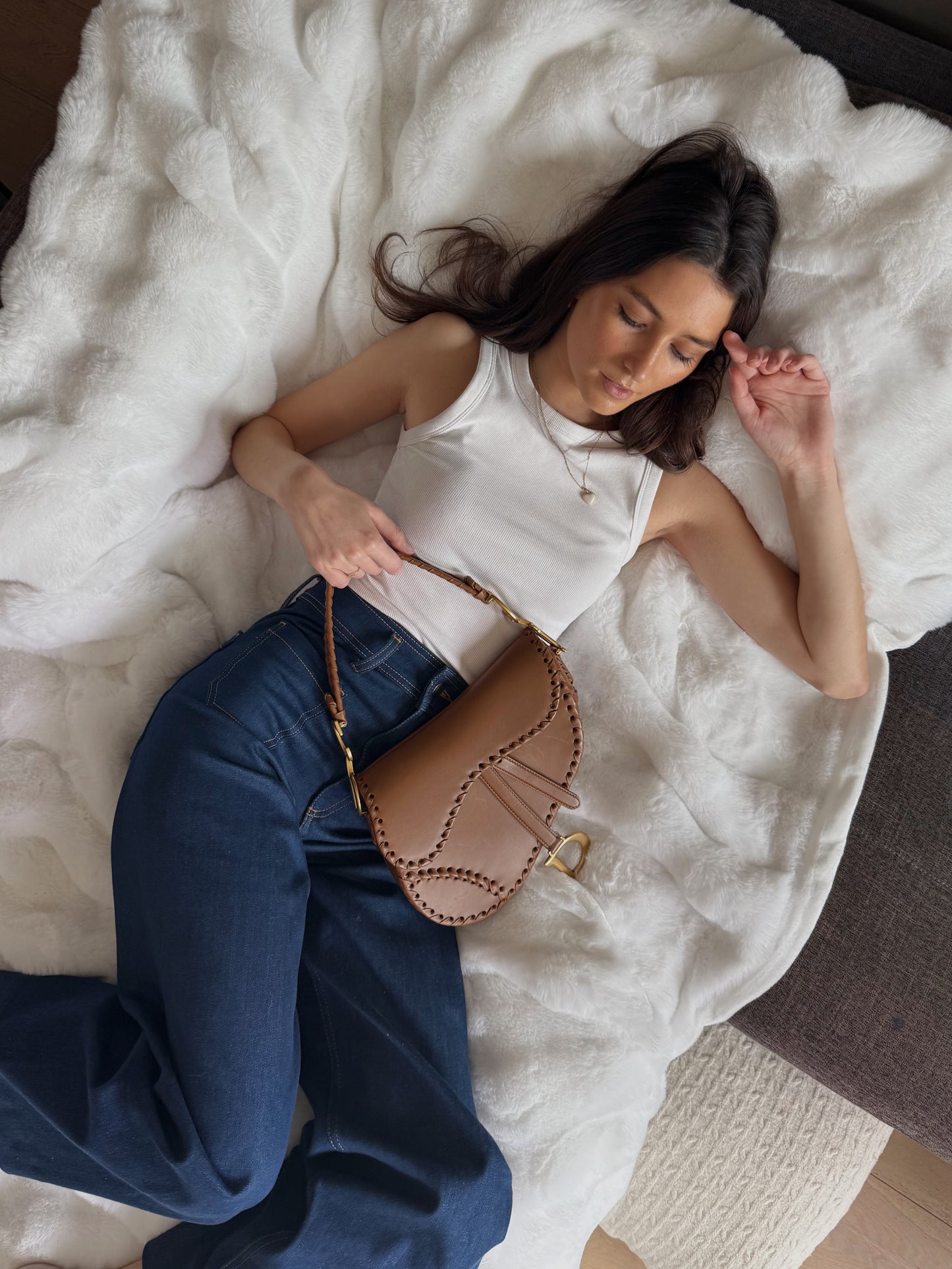 Brown Leather Saddle Bag