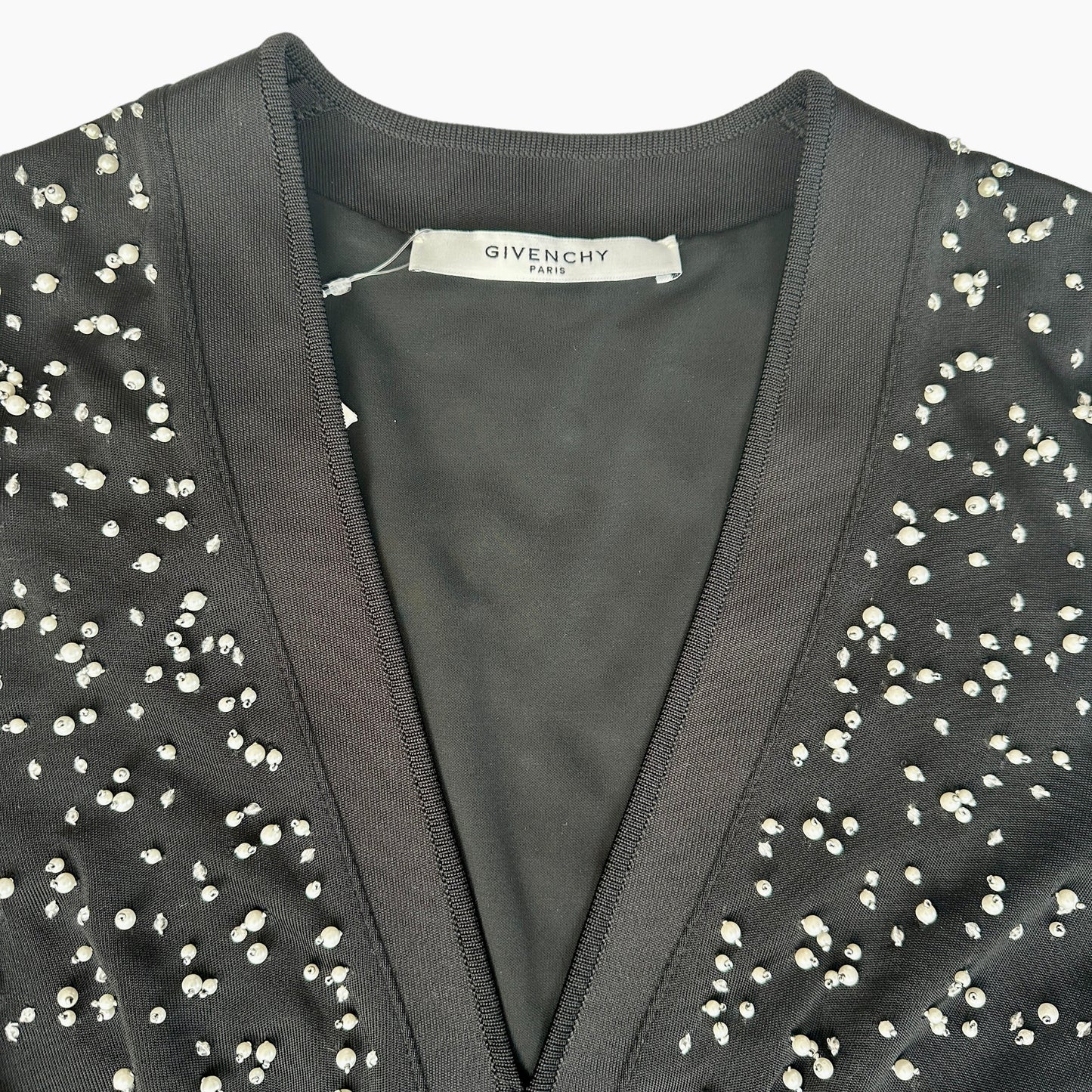 Faux-Pearl Black Dress - L