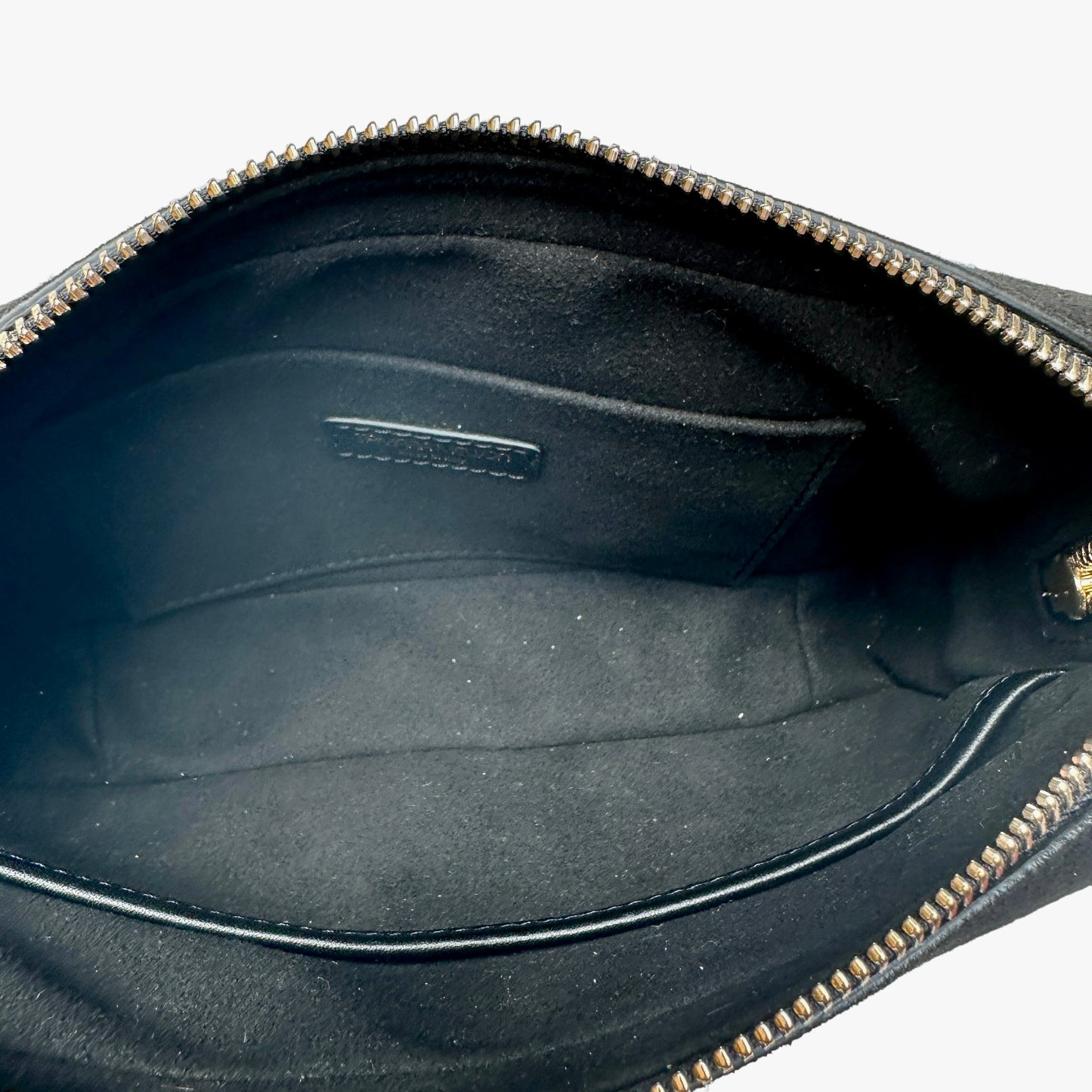 Black Suede & Gold Clutch