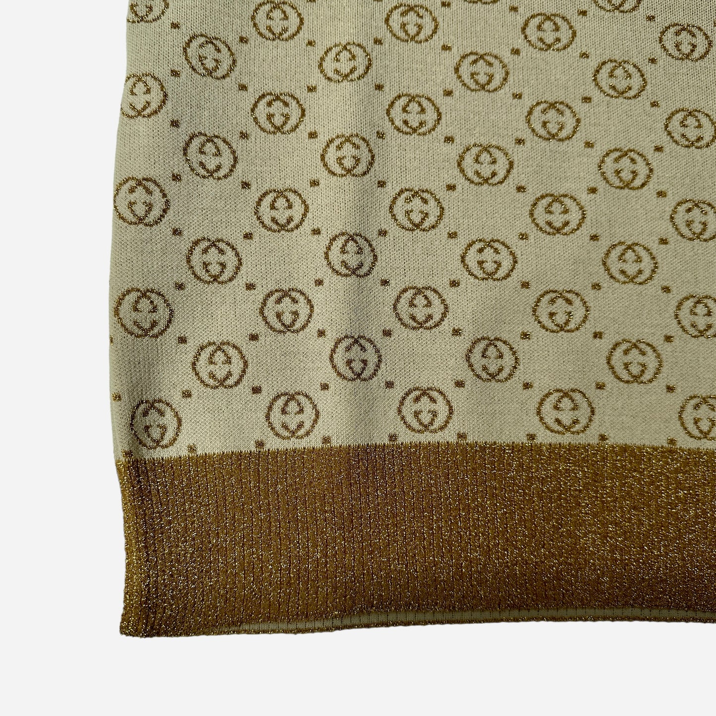 Gold & Cream Logo Oversized Top - XS