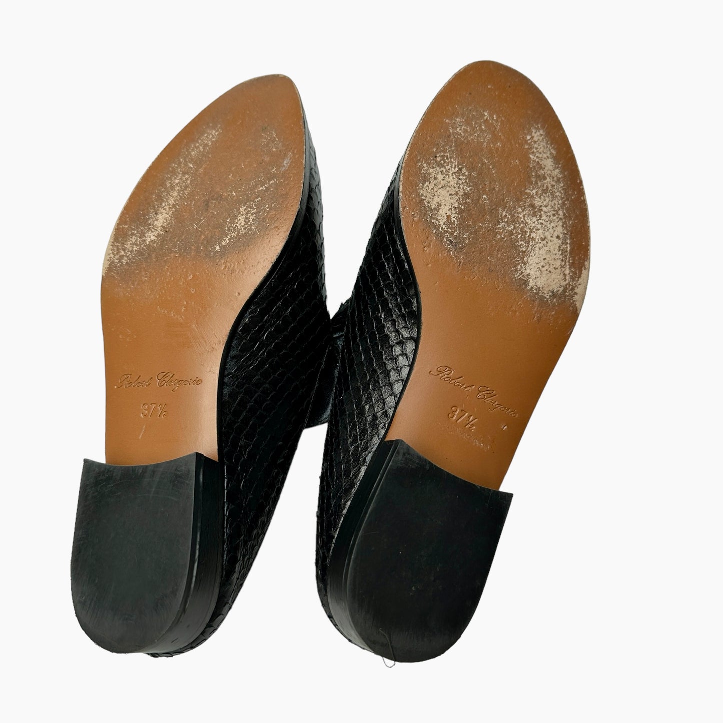 Black Leather Mules - 7.5
