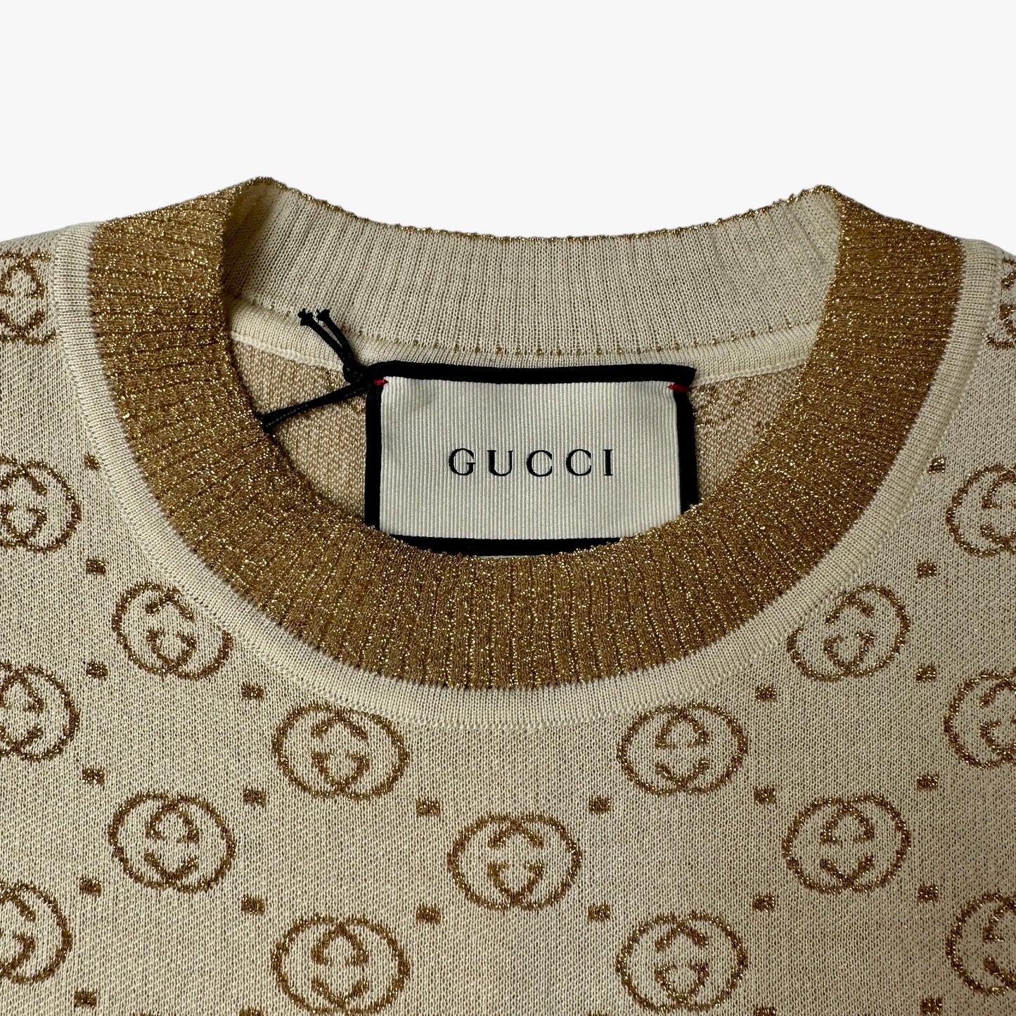 Gold & Cream Logo Oversized Top - XS