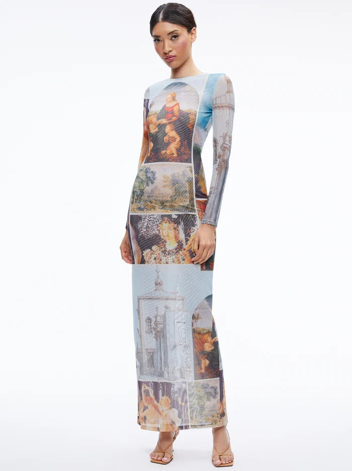 Printed Maxi Dress - S