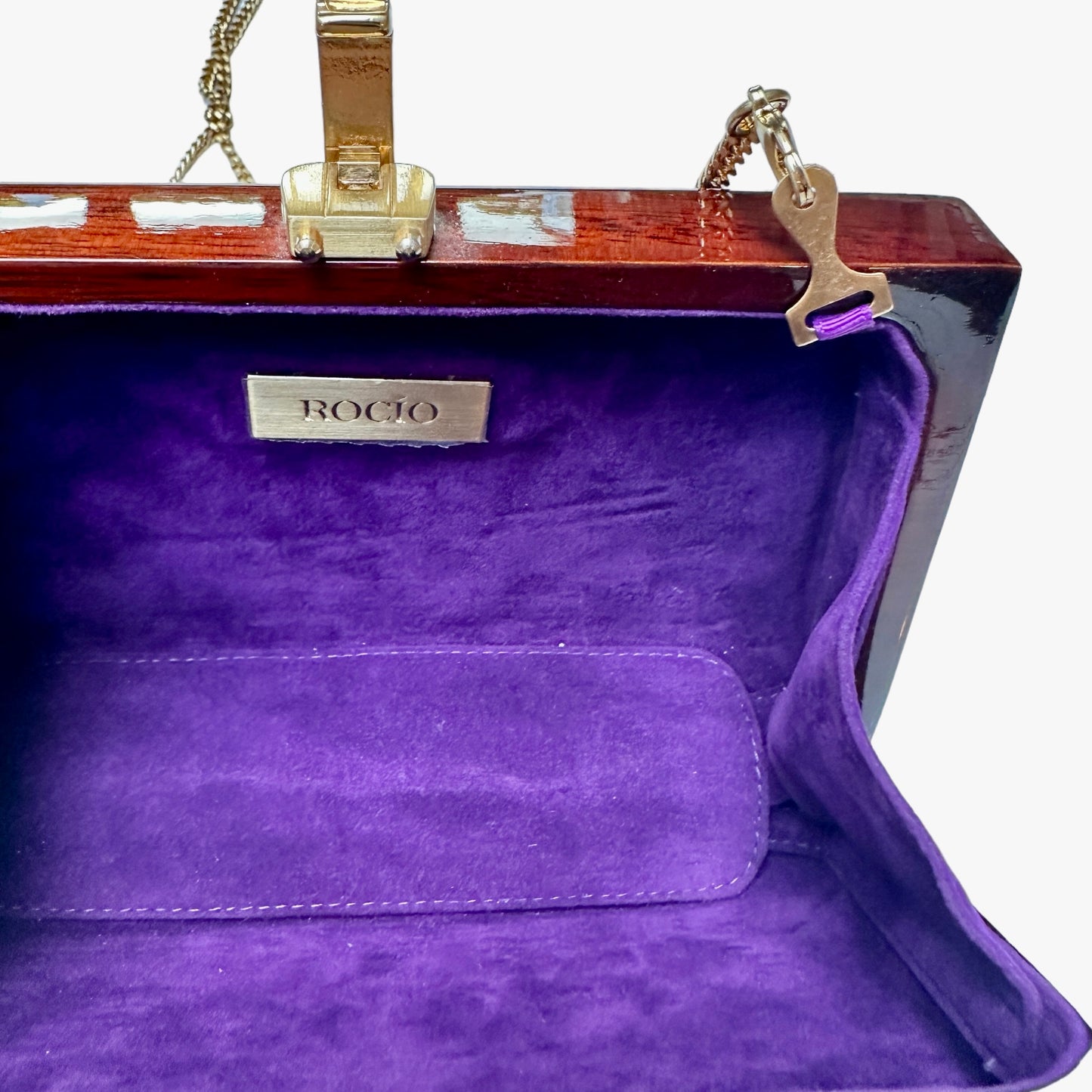 White & Acajou Wood Bag