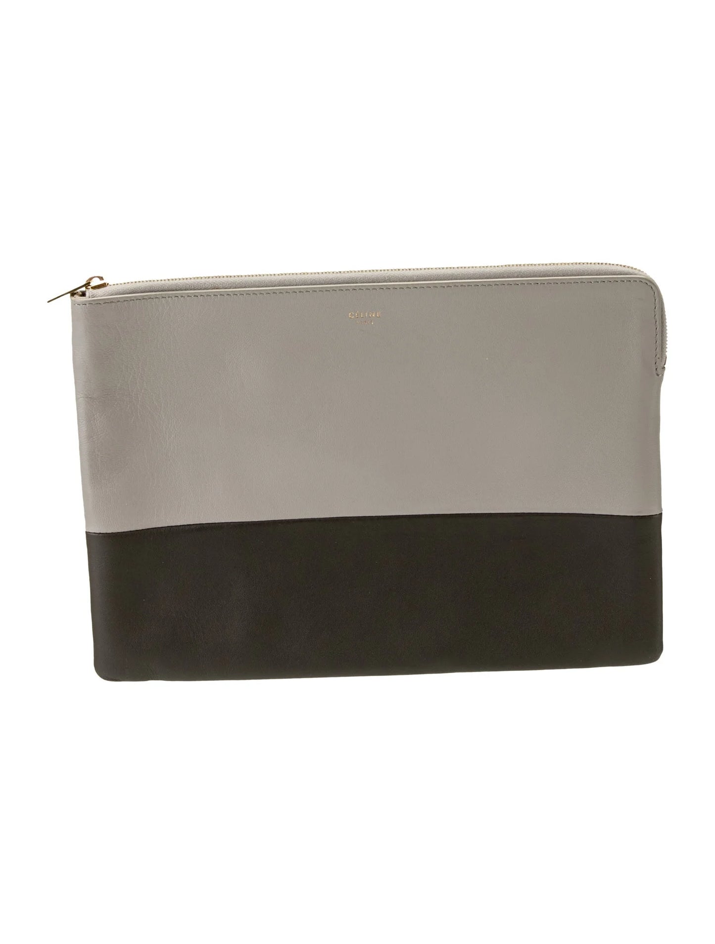 Celine Grey & Brown Clutch
