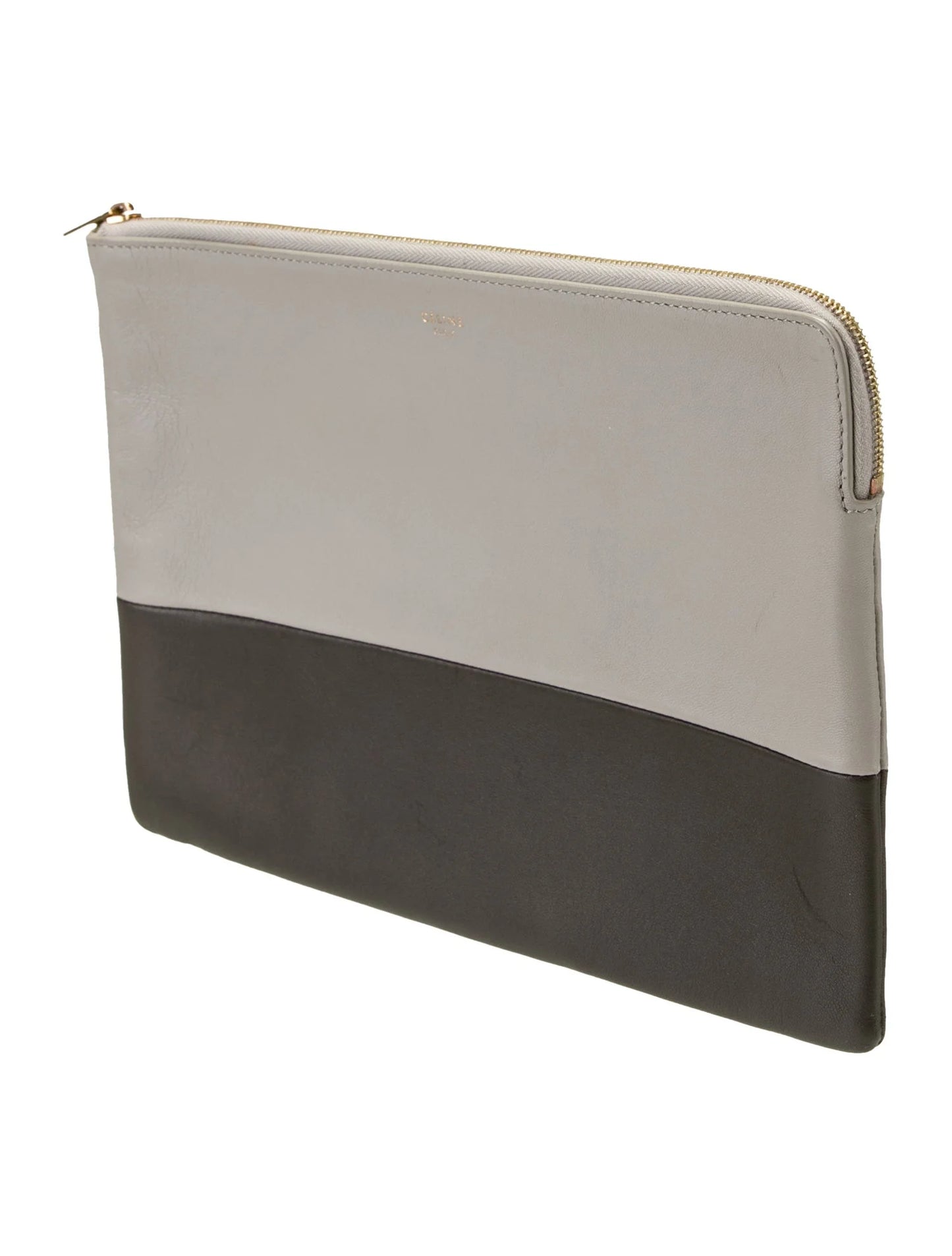 Celine Grey & Brown Clutch