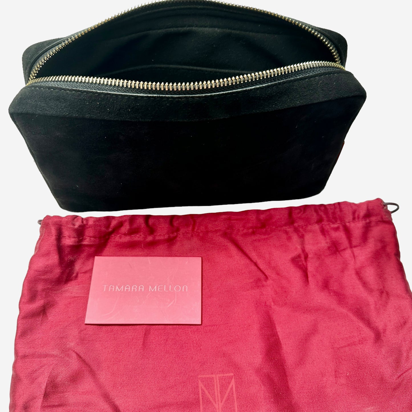 Black Suede & Gold Clutch