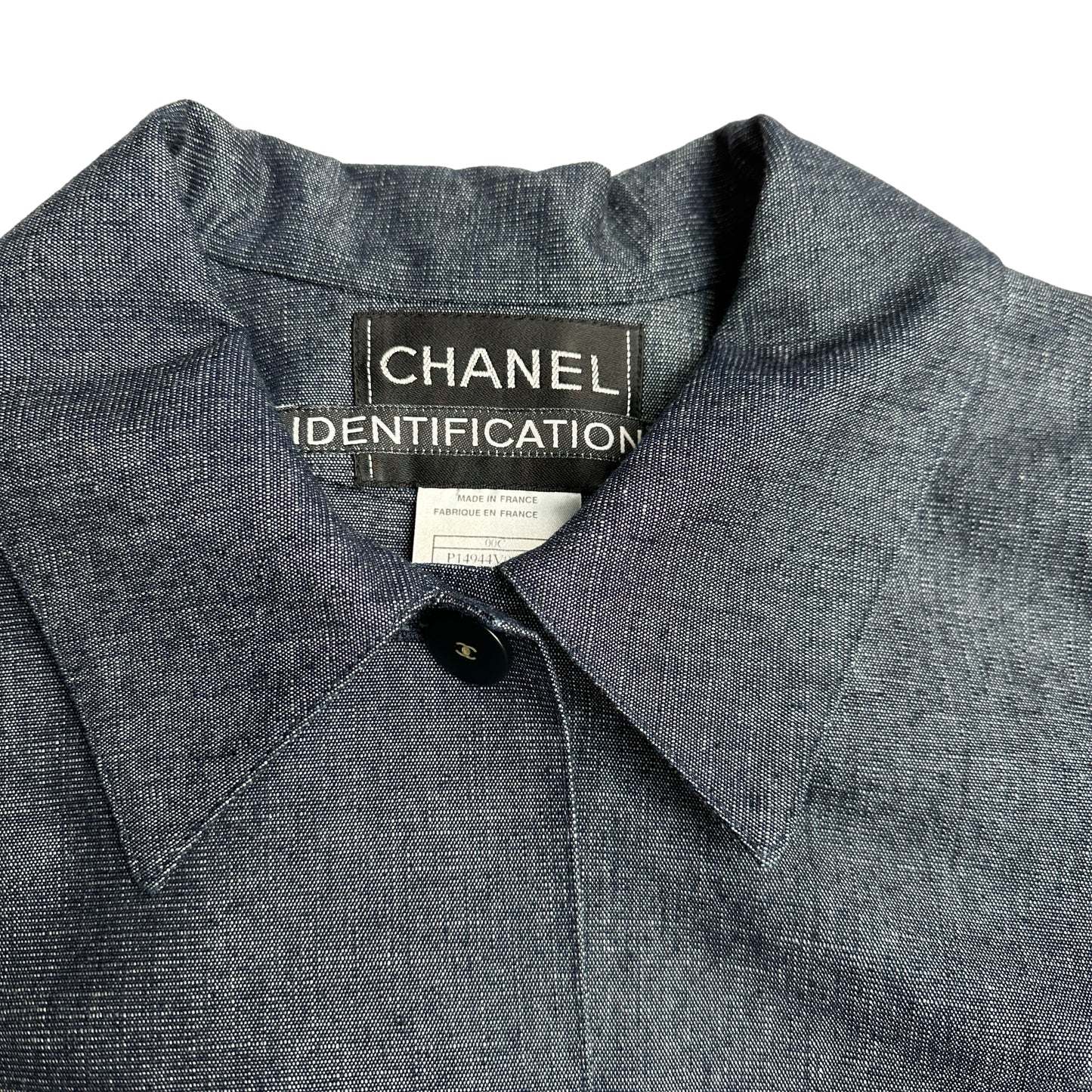 Blue Denim Jacket with Sequins Logo - XS