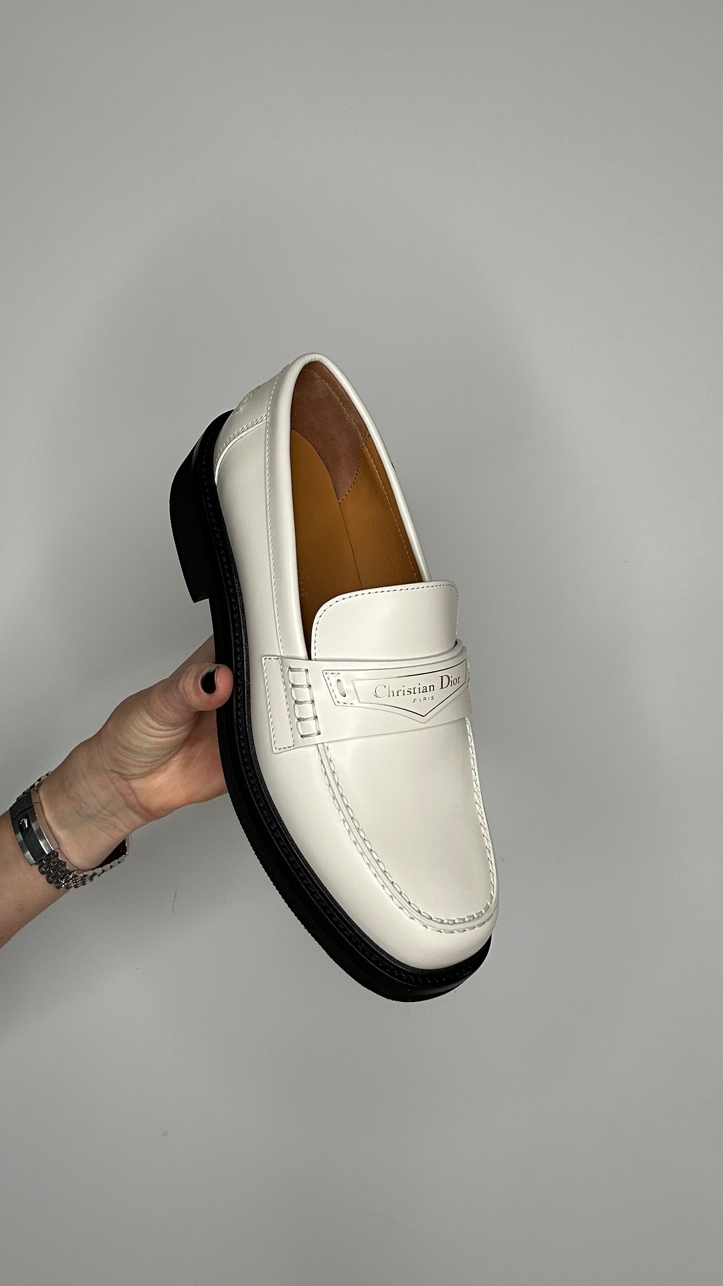 White Logo Loafers - 8.5