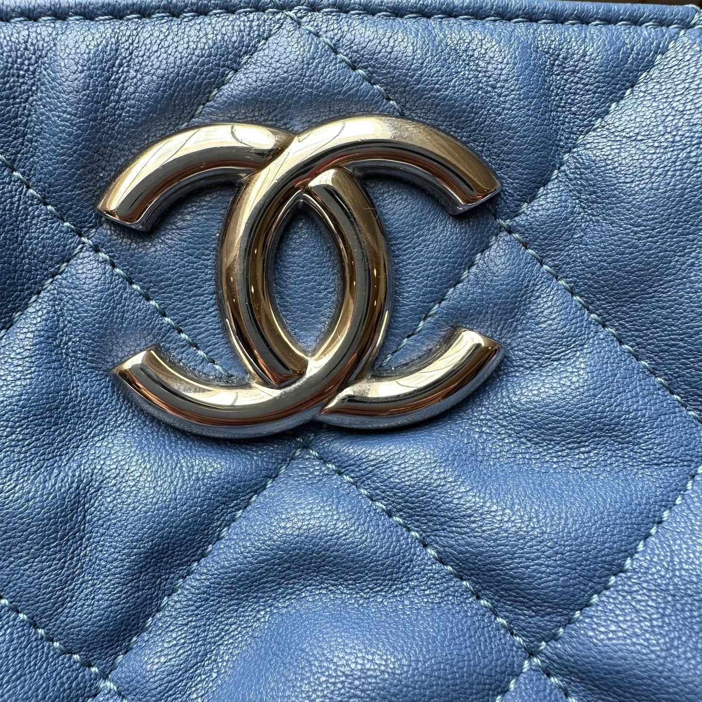 Blue Leather Hobo Bag