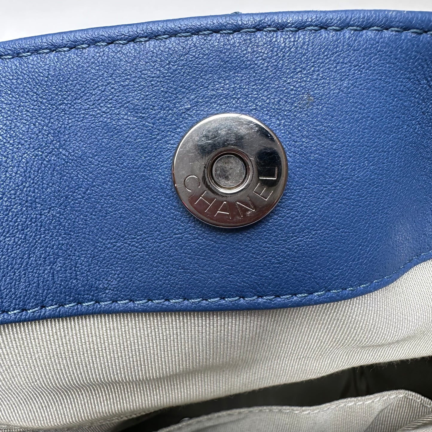 Blue Leather Hobo Bag
