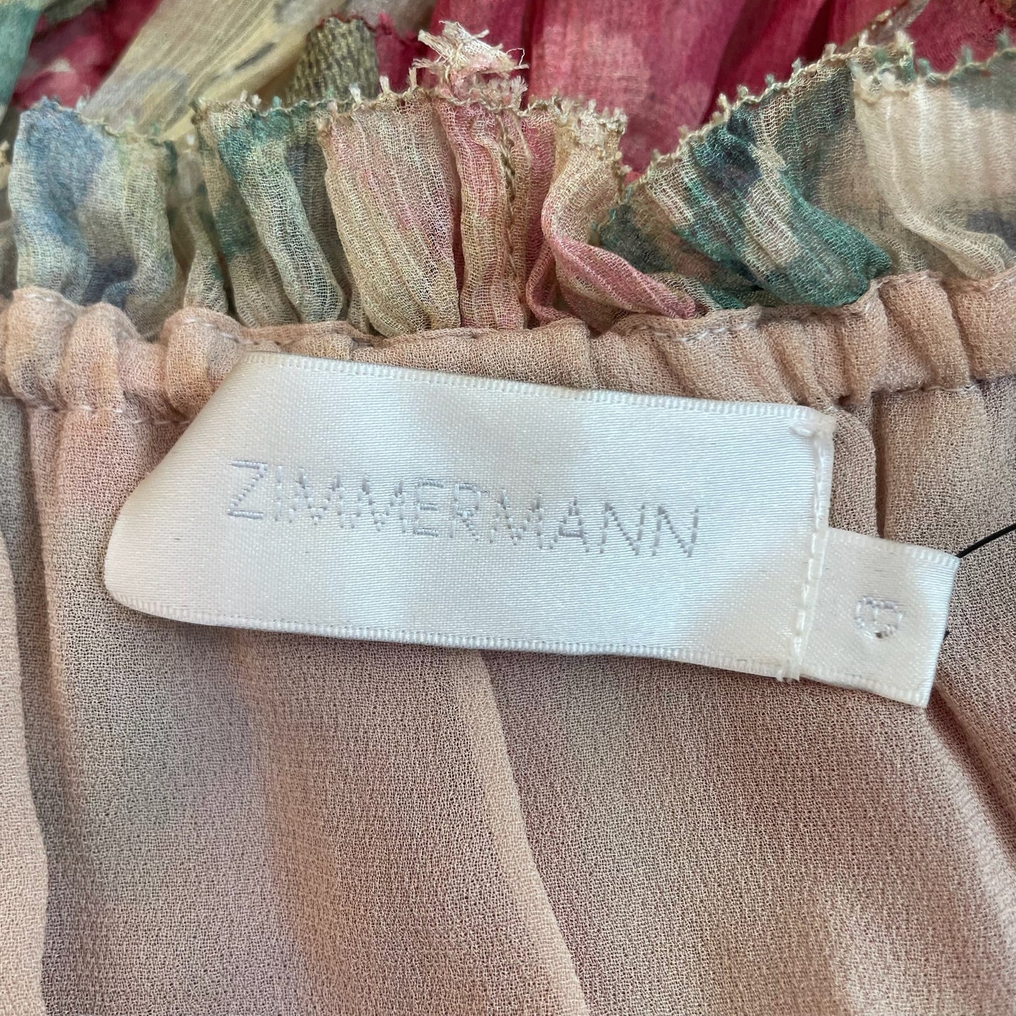 Floral Silk Dress - L