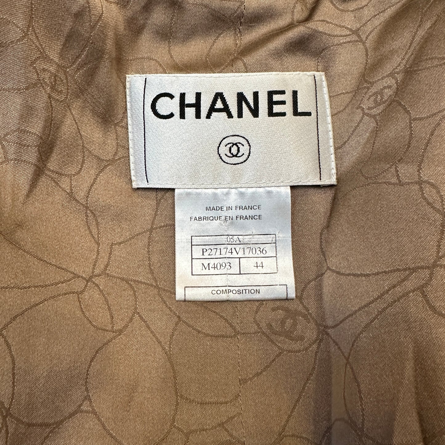 Beige & Gold Tweed Blazer - L