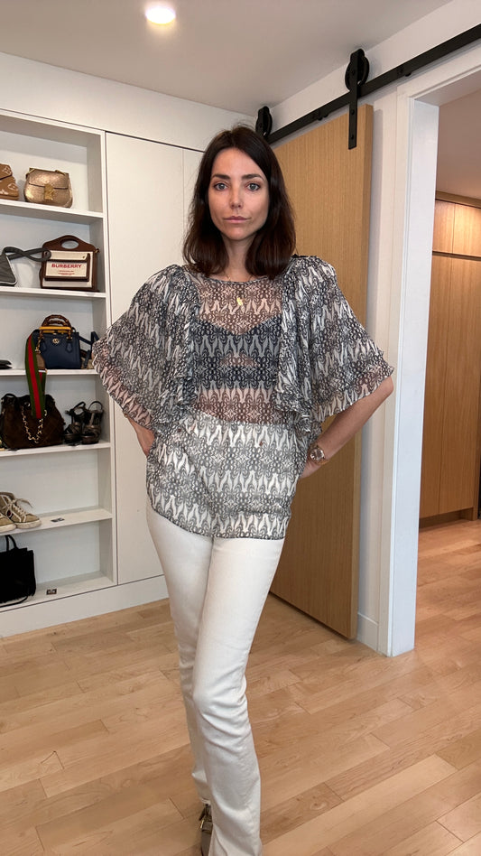 Silk Printed Blouse - S