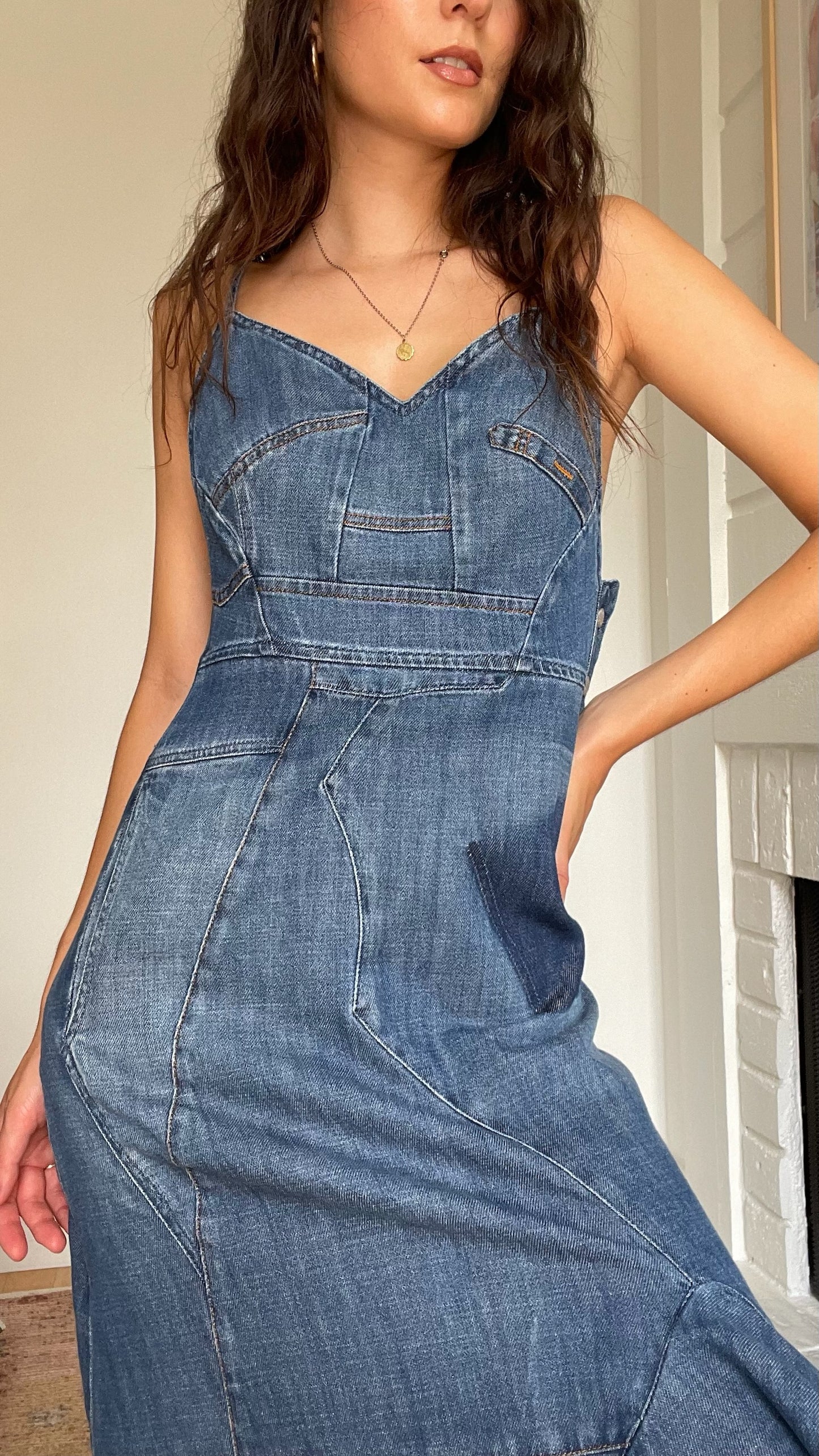 Denim Asymmetrical Dress - XS