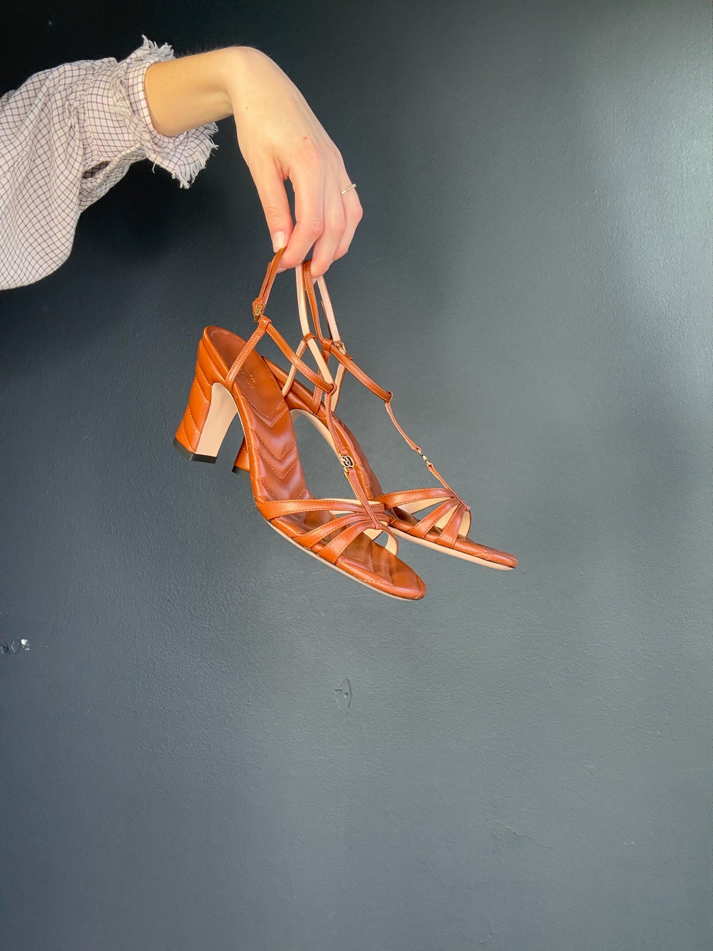 Gucci Brown Heeled Sandals - 39.5