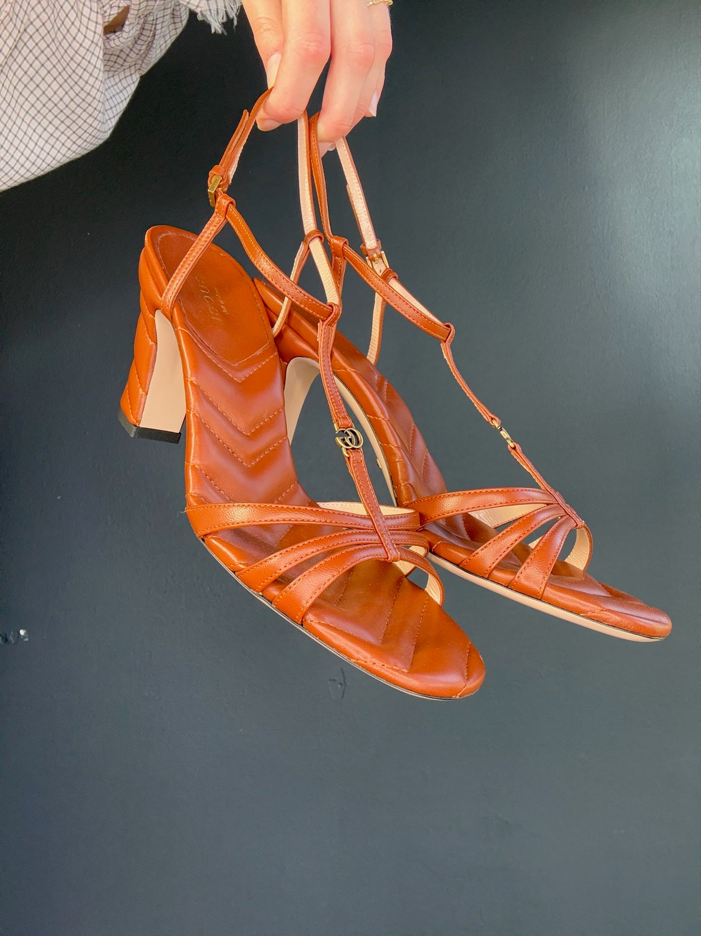 Gucci Brown Heeled Sandals - 39.5