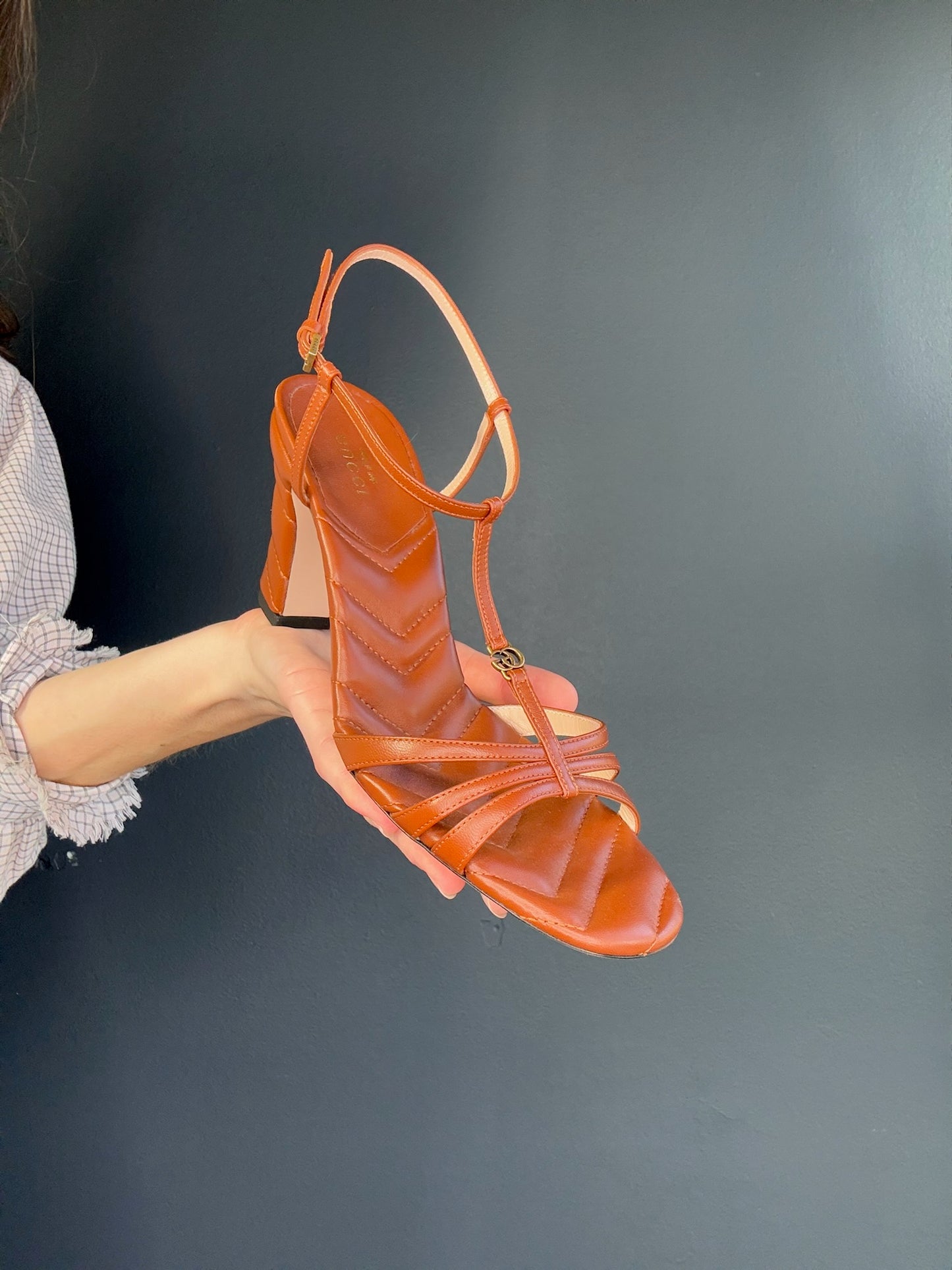 Gucci Brown Heeled Sandals - 39.5