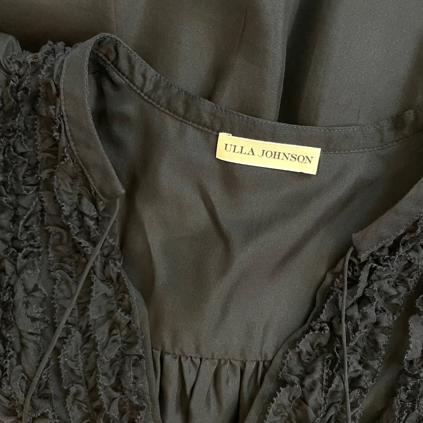 Navy Ruffled Blouse - 0