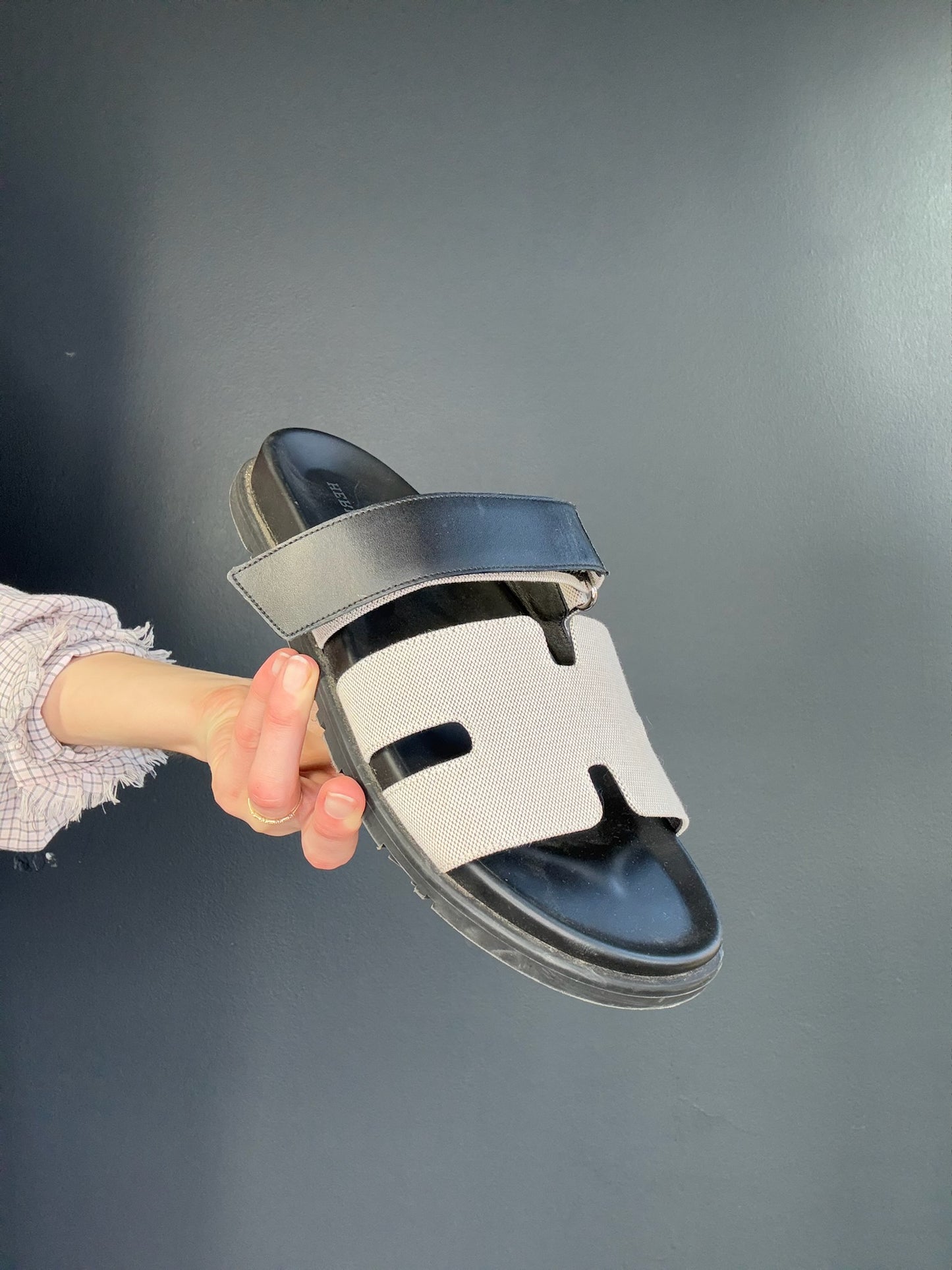 Chypre Beige and Black Sandals -