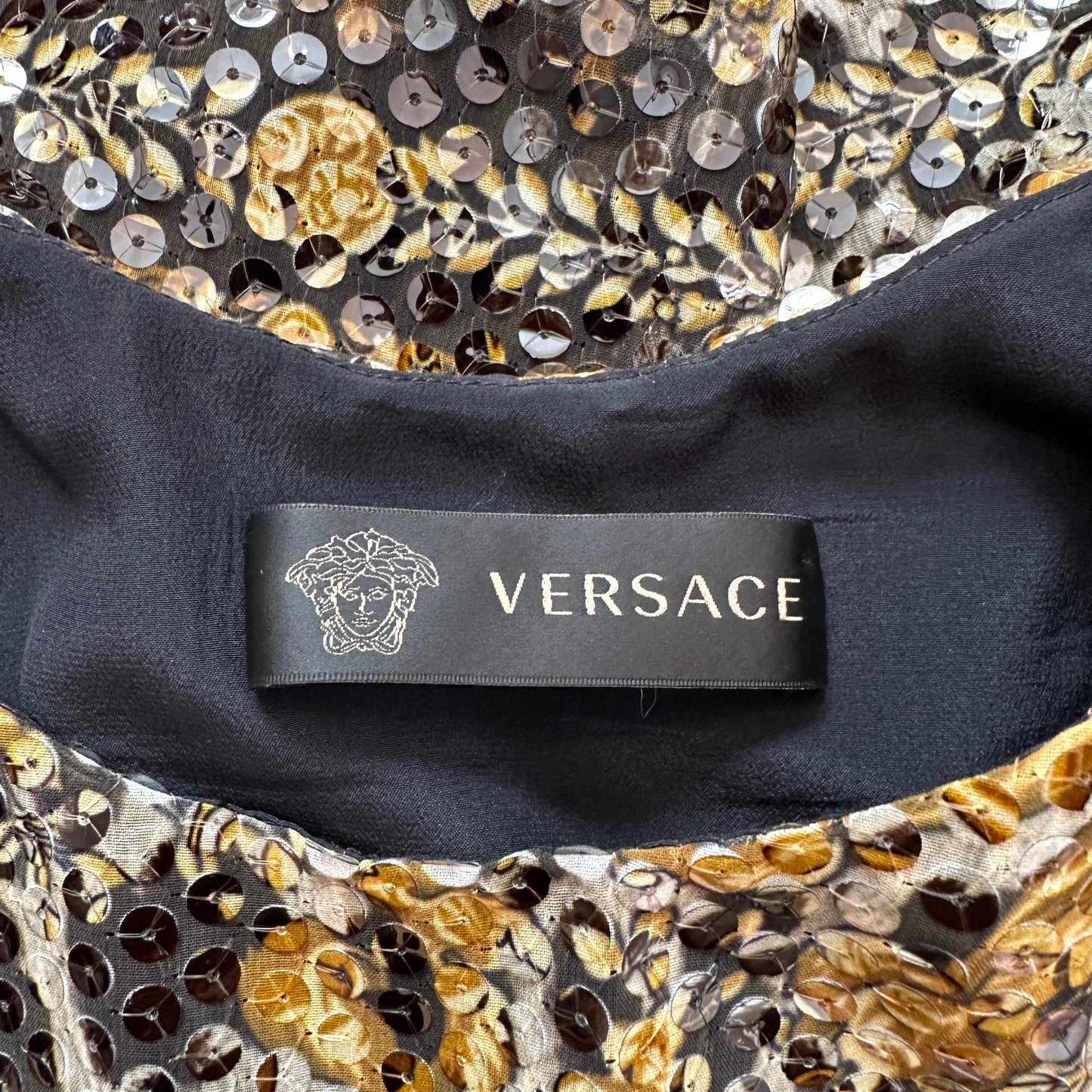 Sequins Printed Mini Dress - L