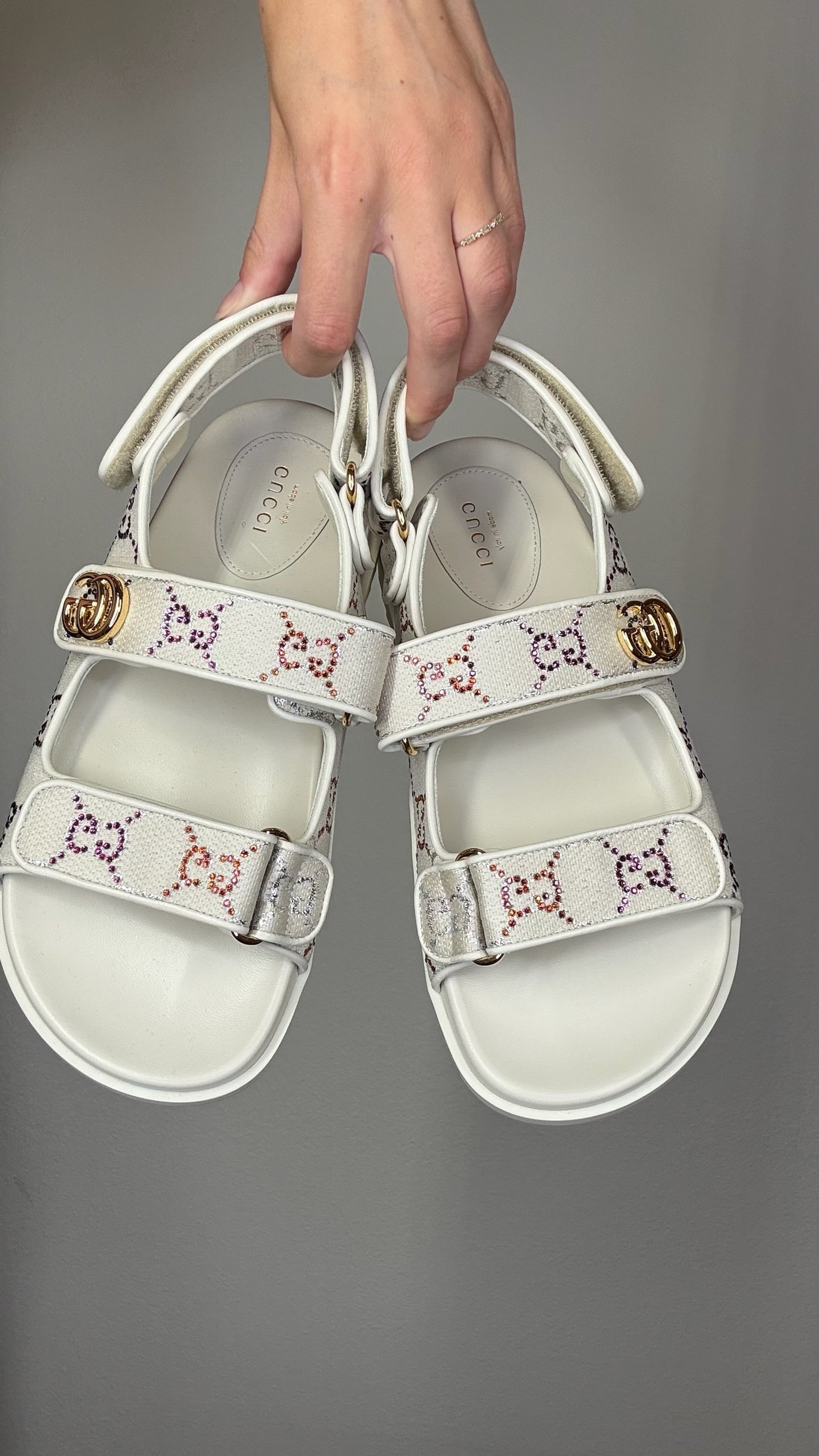 Rainbow Crystal Sandals - 8