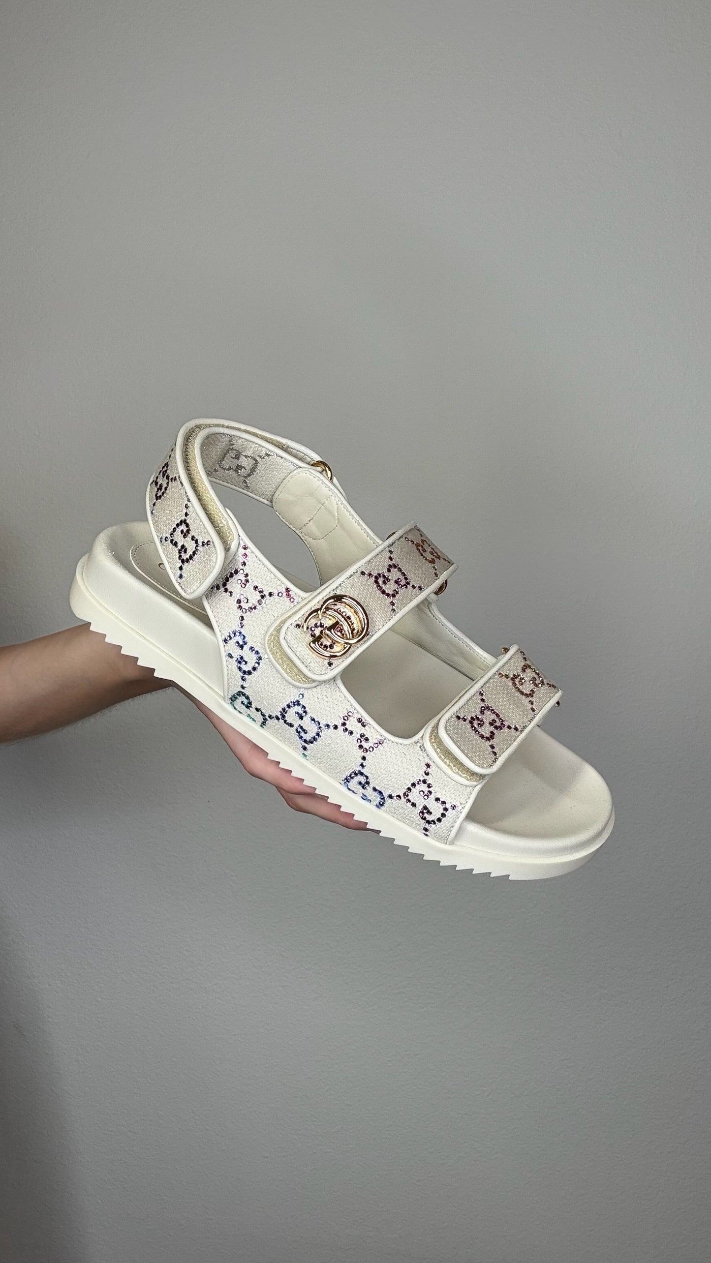 Rainbow Crystal Sandals - 8