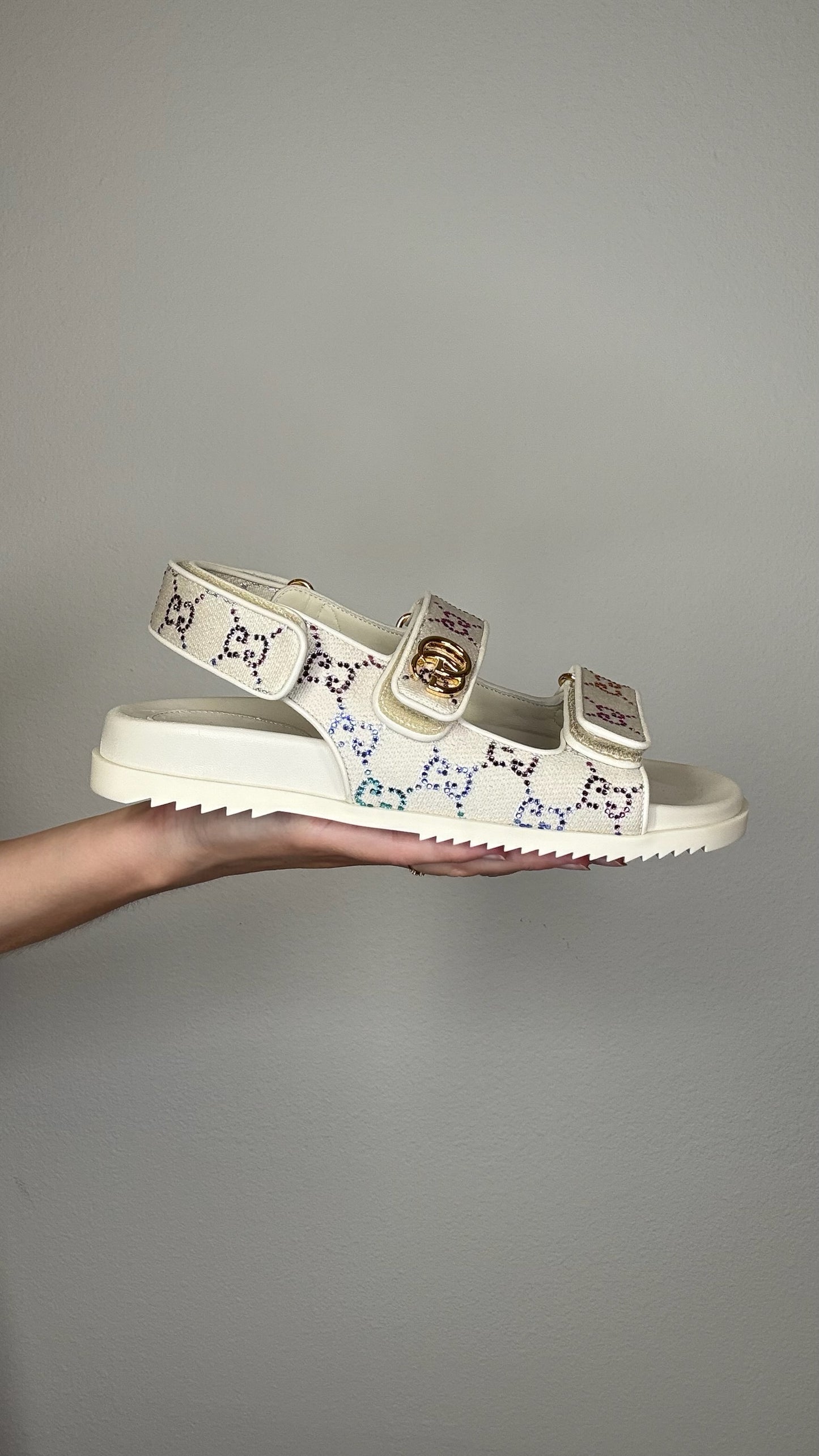 Rainbow Crystal Sandals - 8