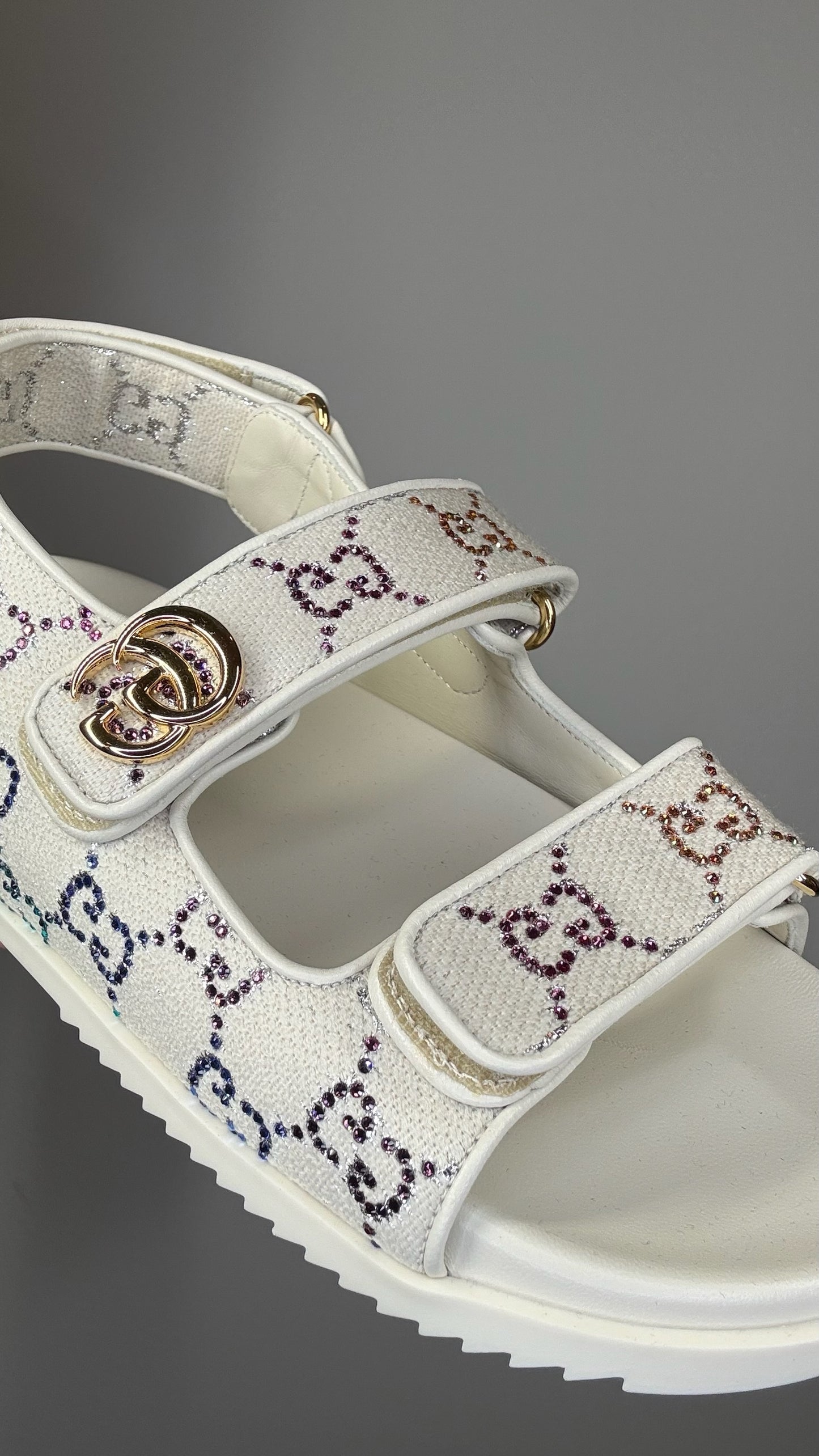 Rainbow Crystal Sandals - 8