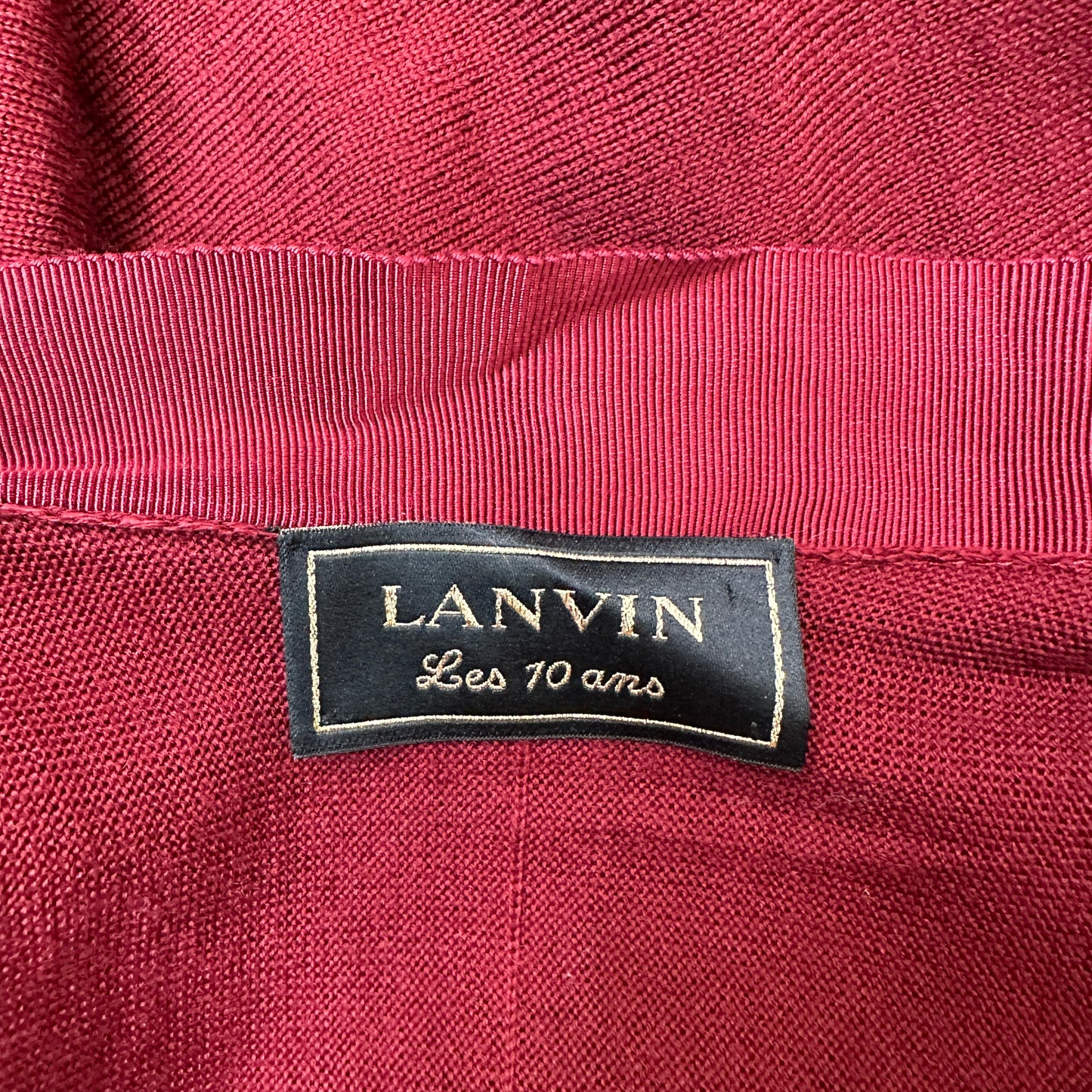 Red Wool Cardigan - L