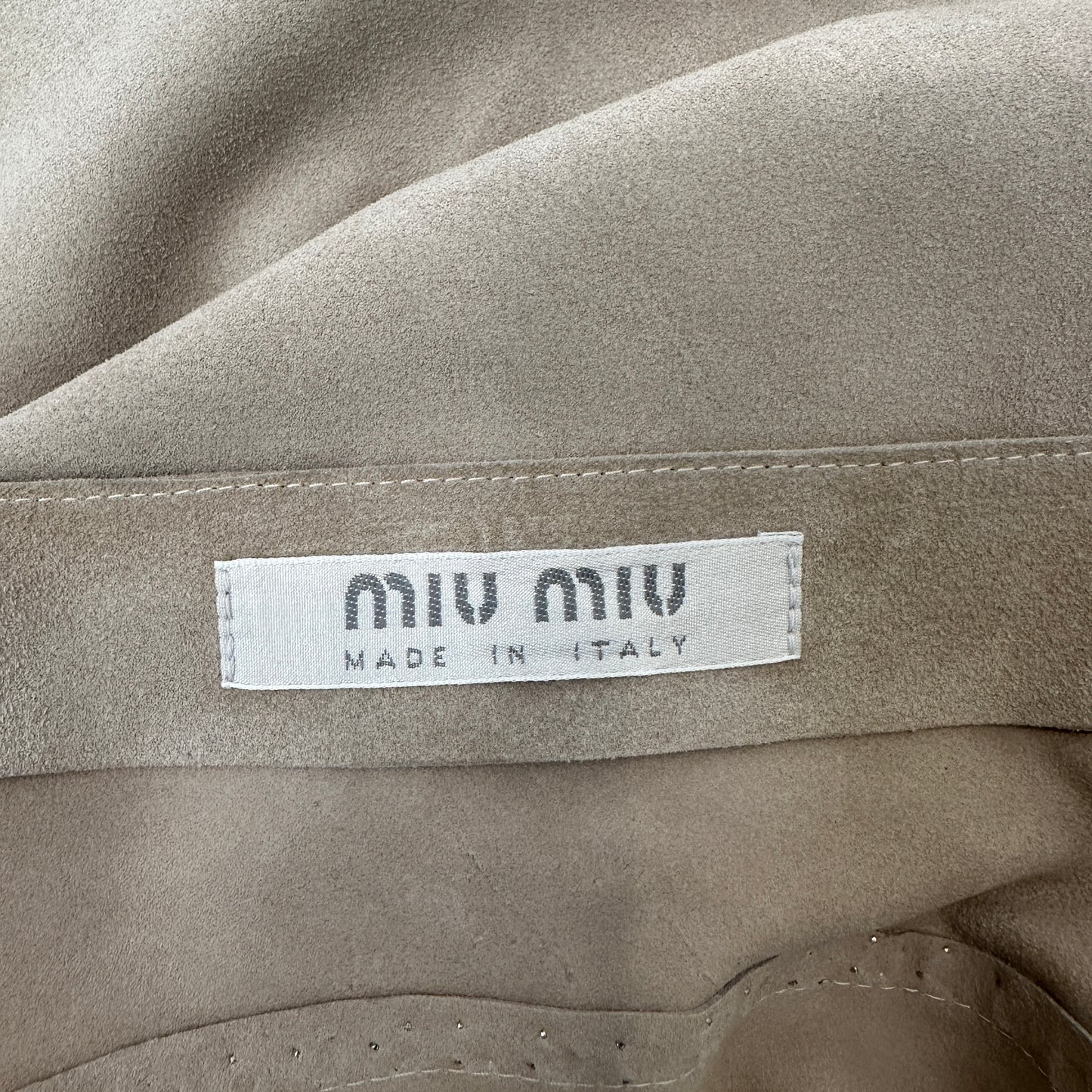 Cream Suede Mini Skirt - S