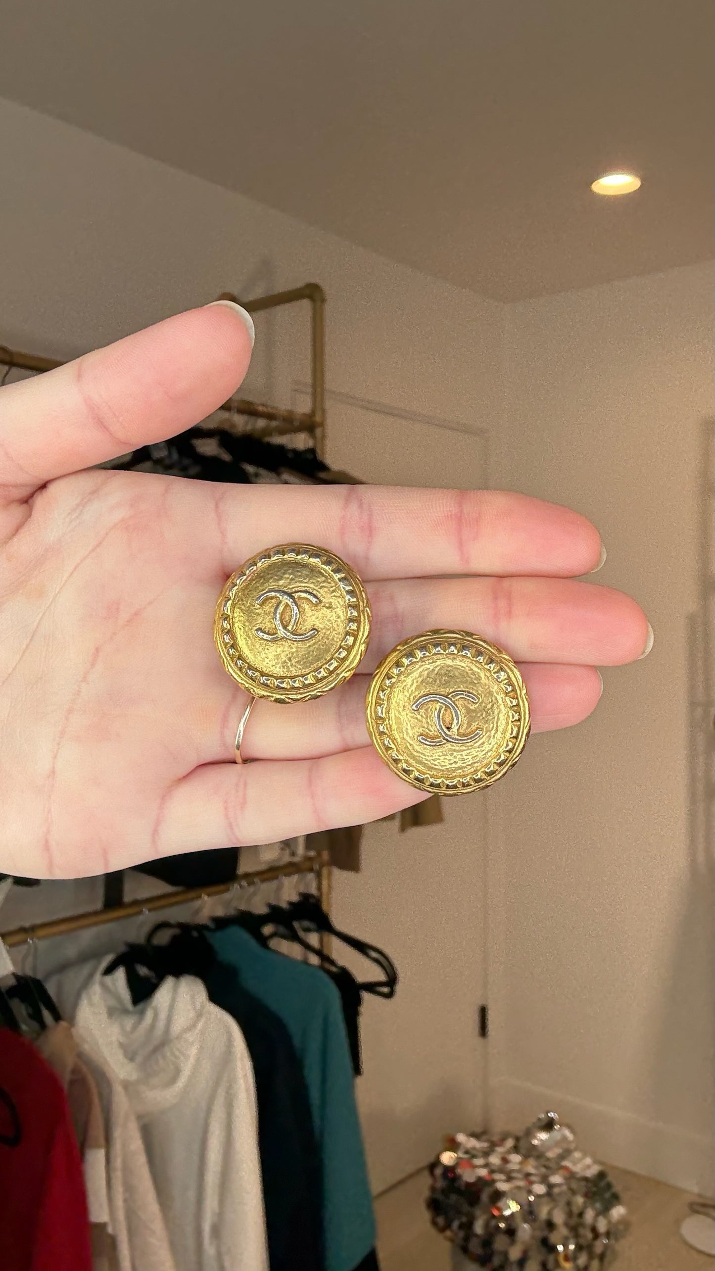 Large CC Logo Earrings