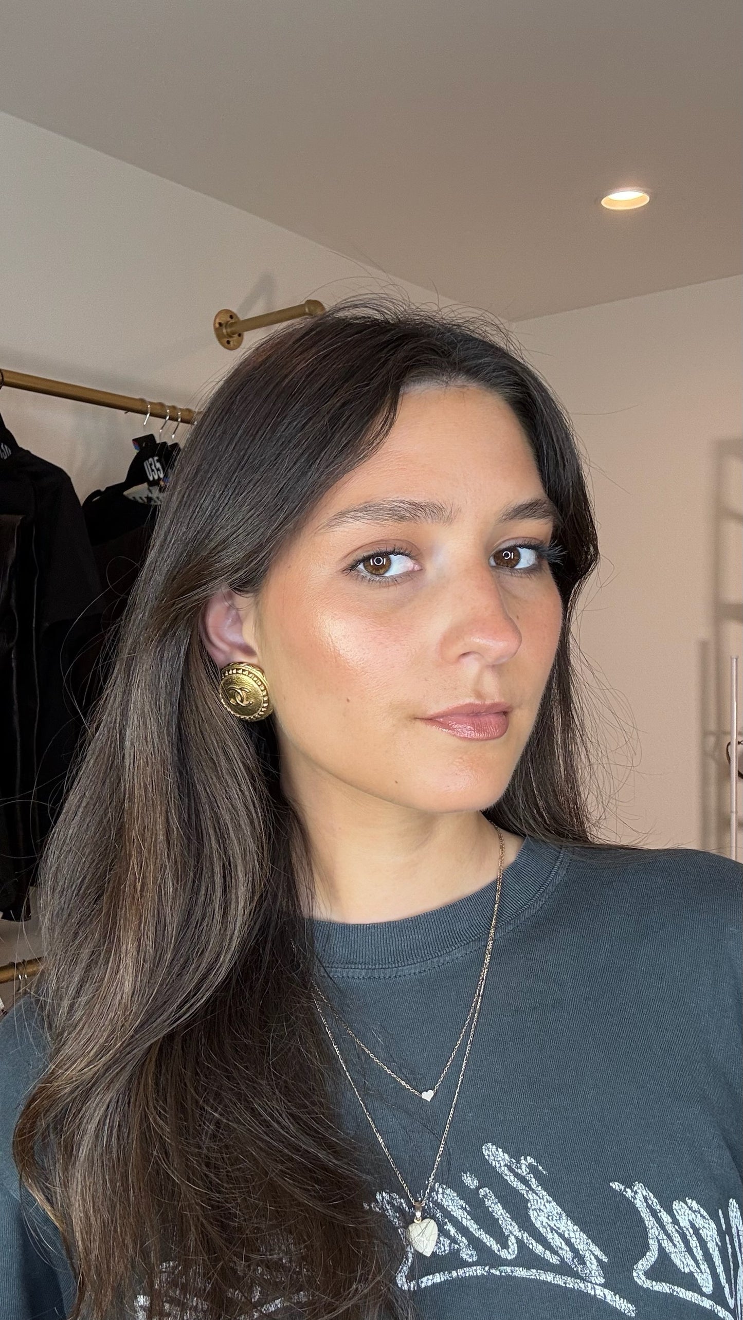 Large CC Logo Earrings