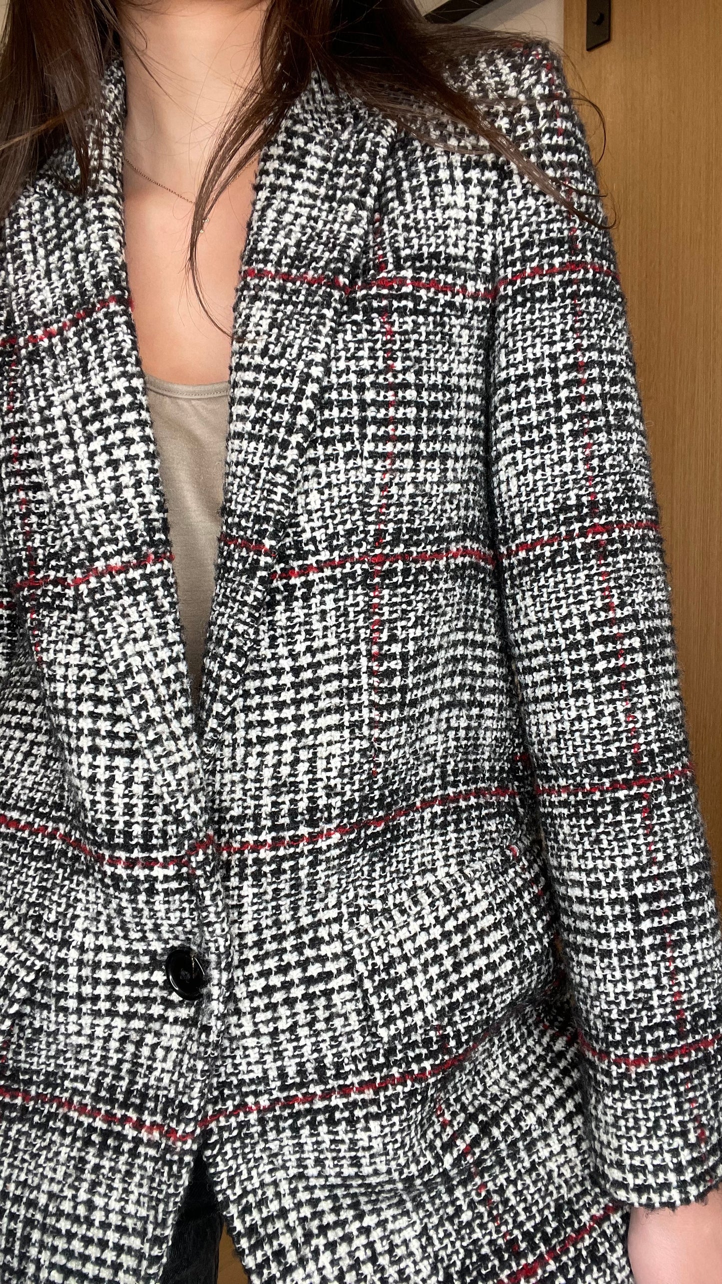 Oversized Tweed Blazer - S