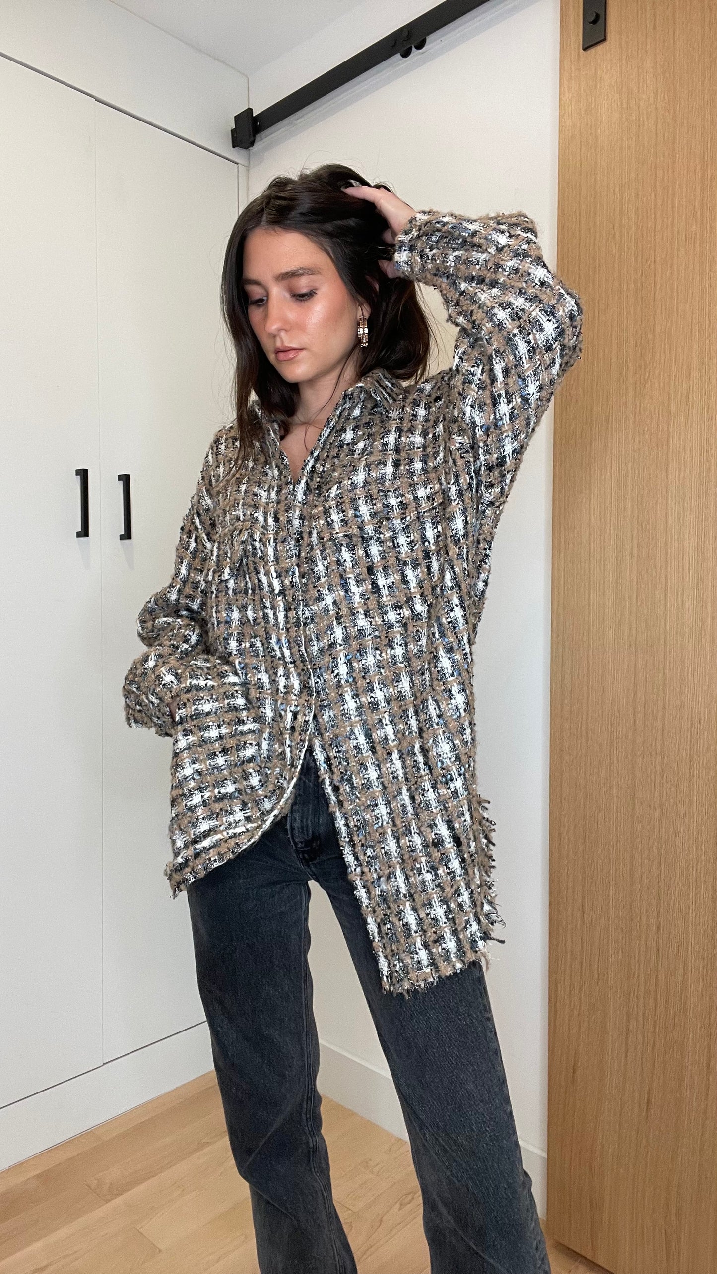 Oversized Tweed Jacket - S