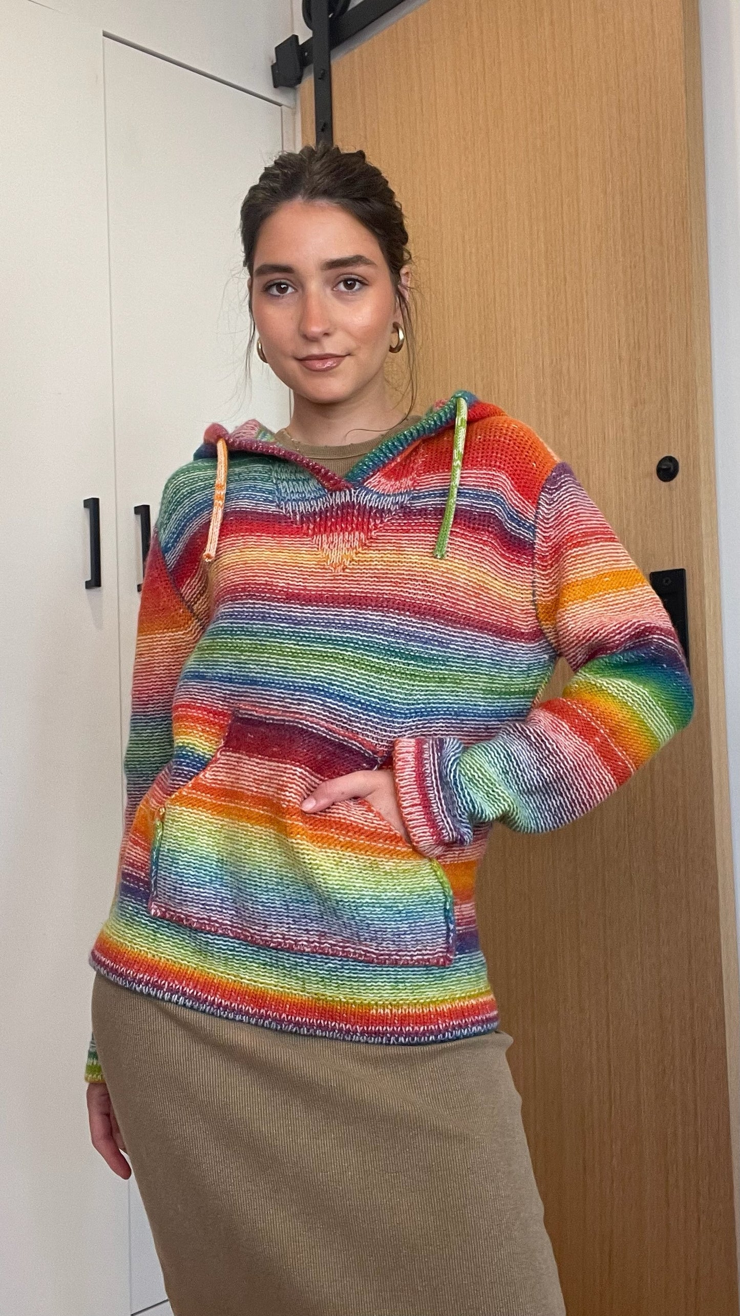 Rainbow Hooded Sweater - XS