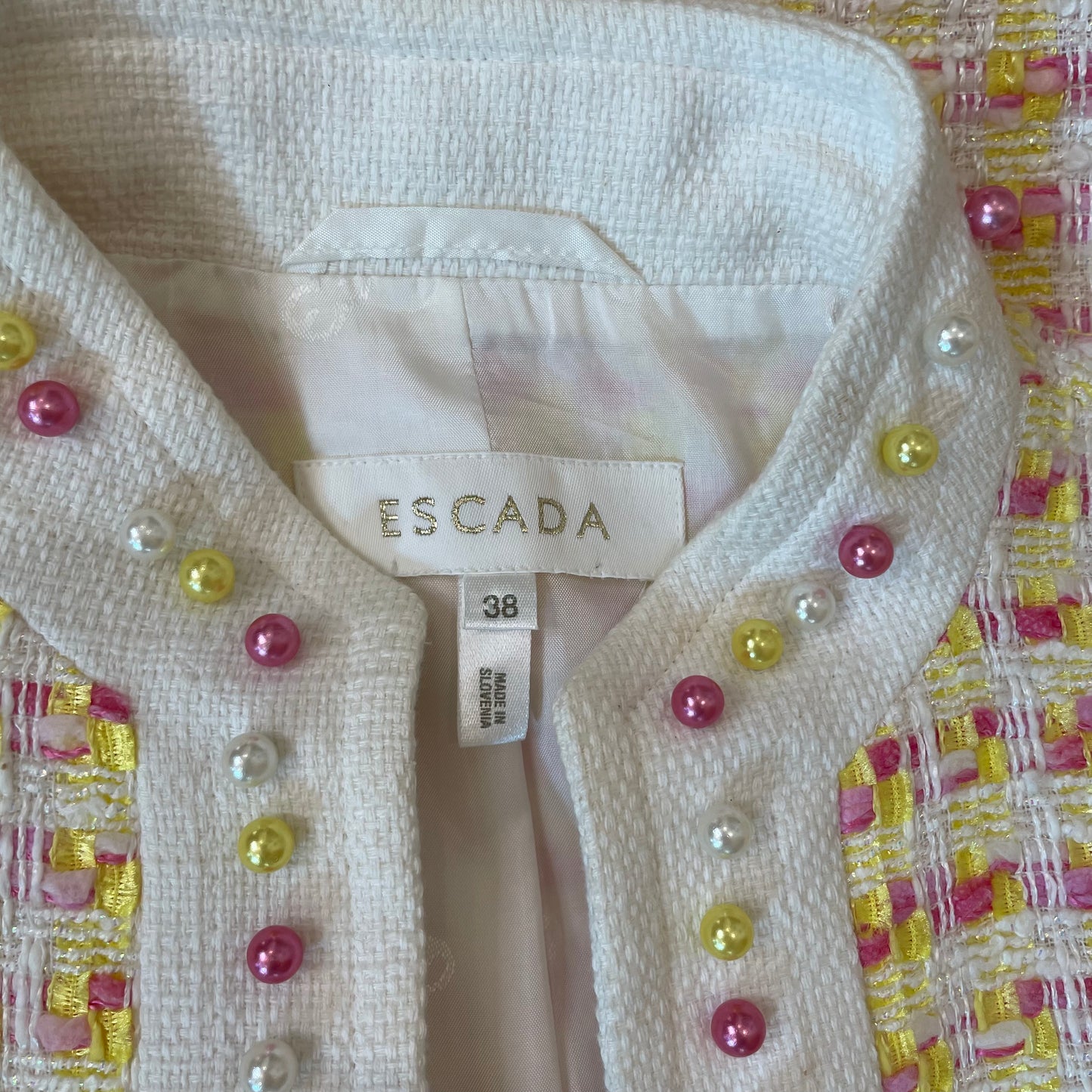 Pink and Yellow Tweed Jacket - 38