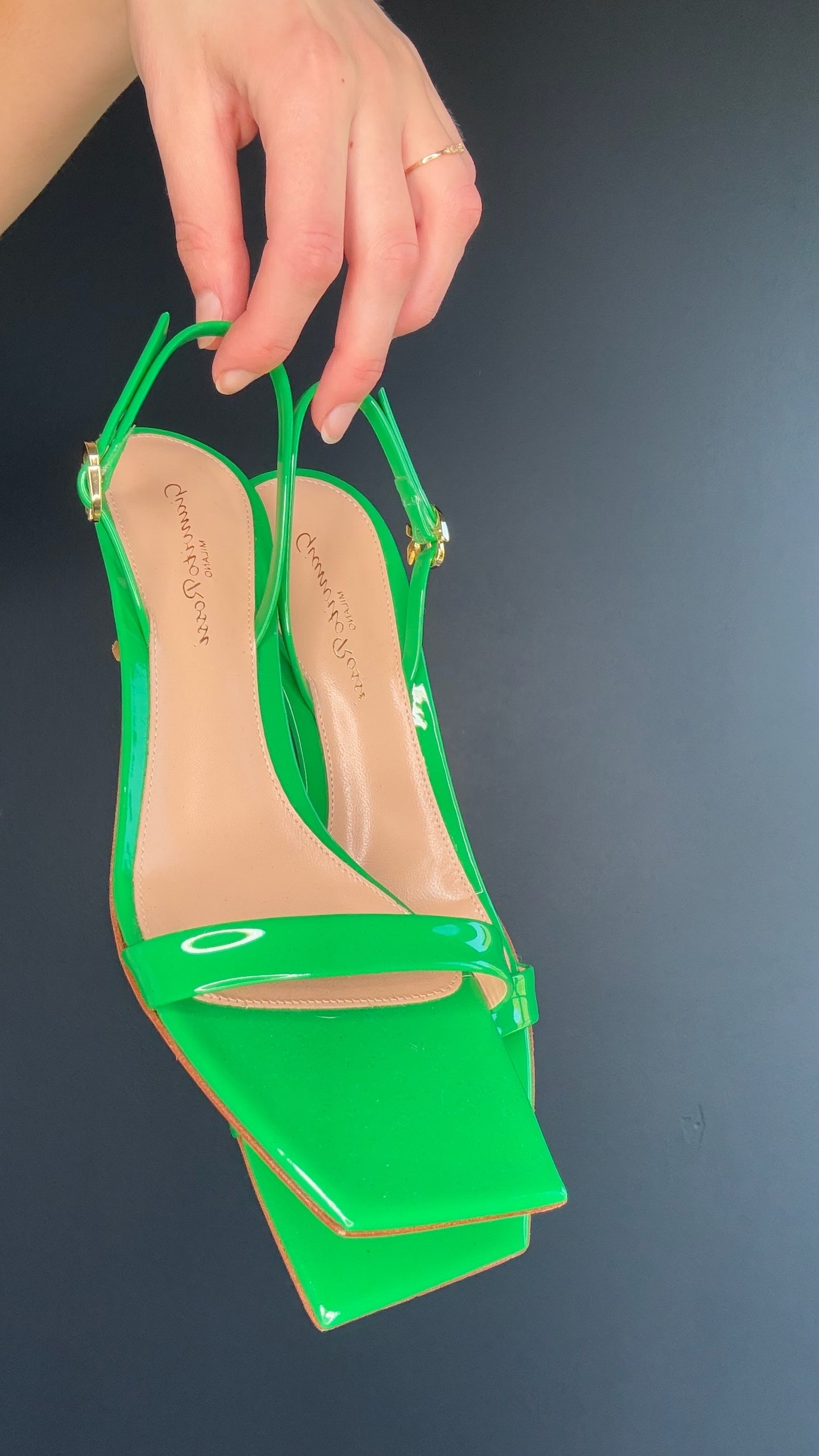 Gianvito Rossi Neon Green Kitten Heel - 37.5