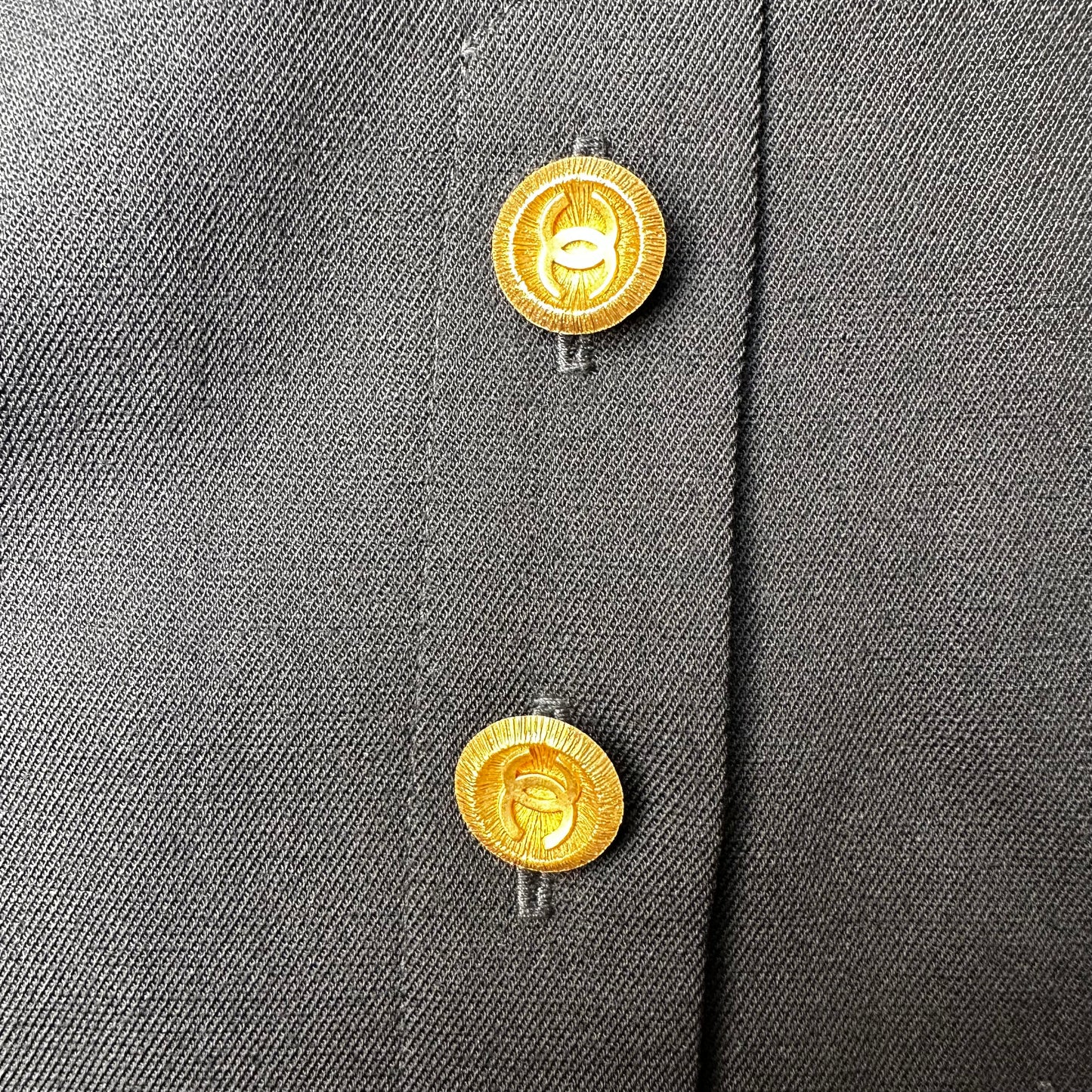 Black Pencil Skirt w/CC Buttons - S