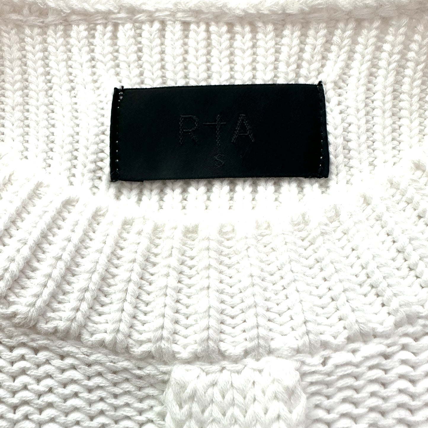 White Contrast Sweater - M