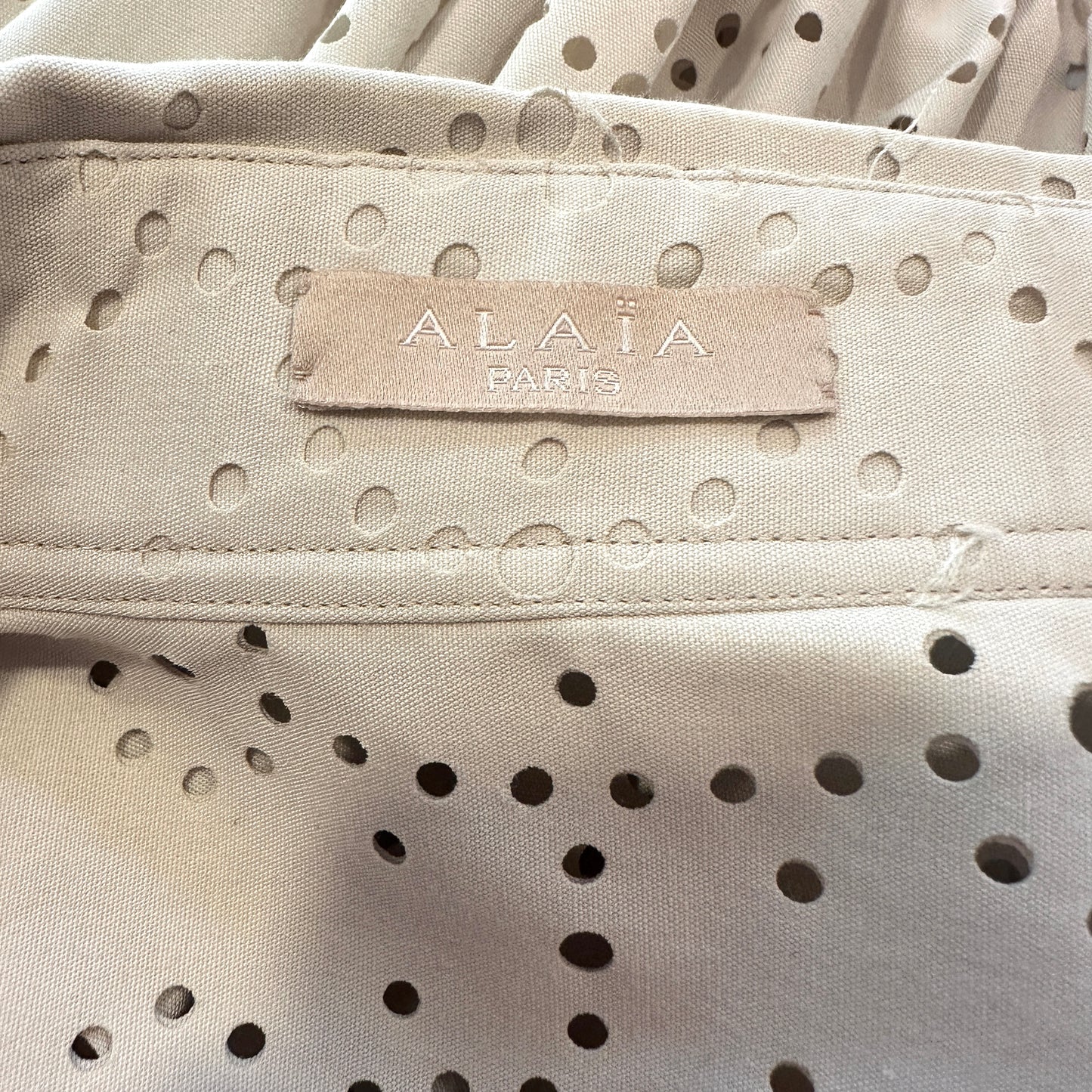 Eyelet Cream Shirt - S