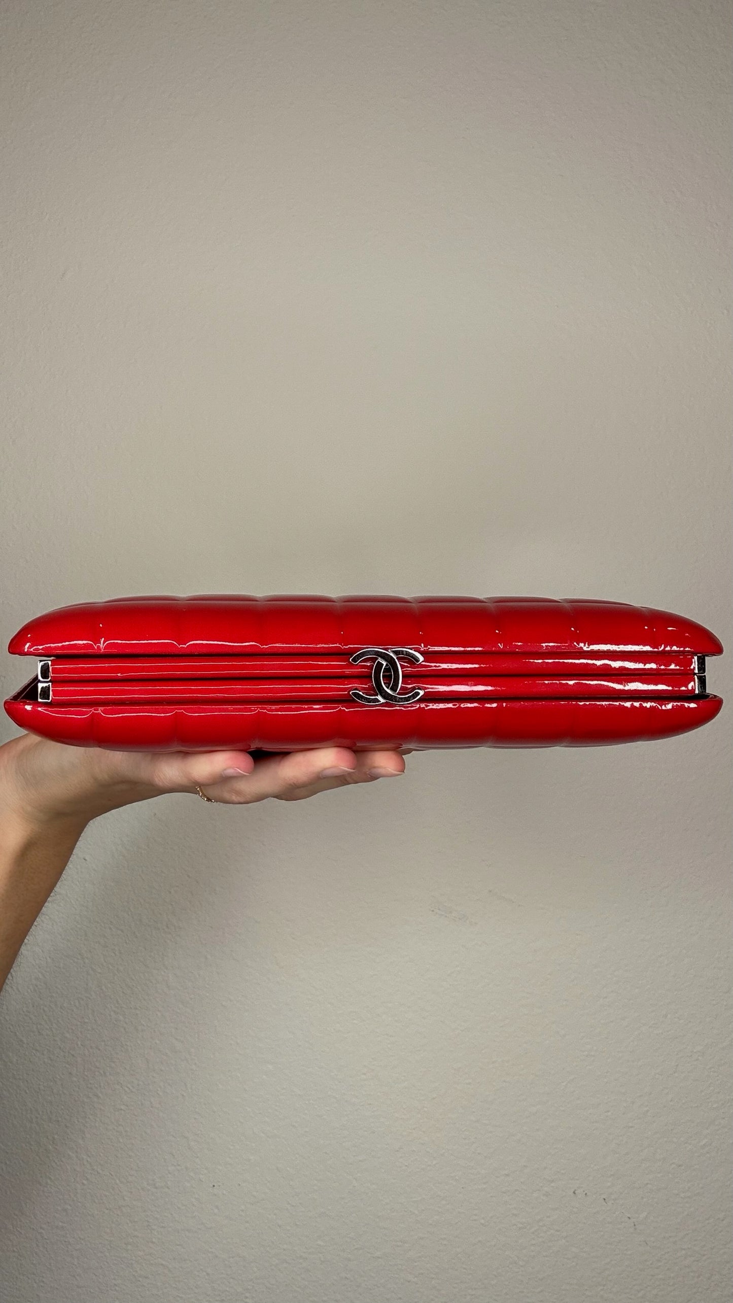 Chanel Red Patent Clutch