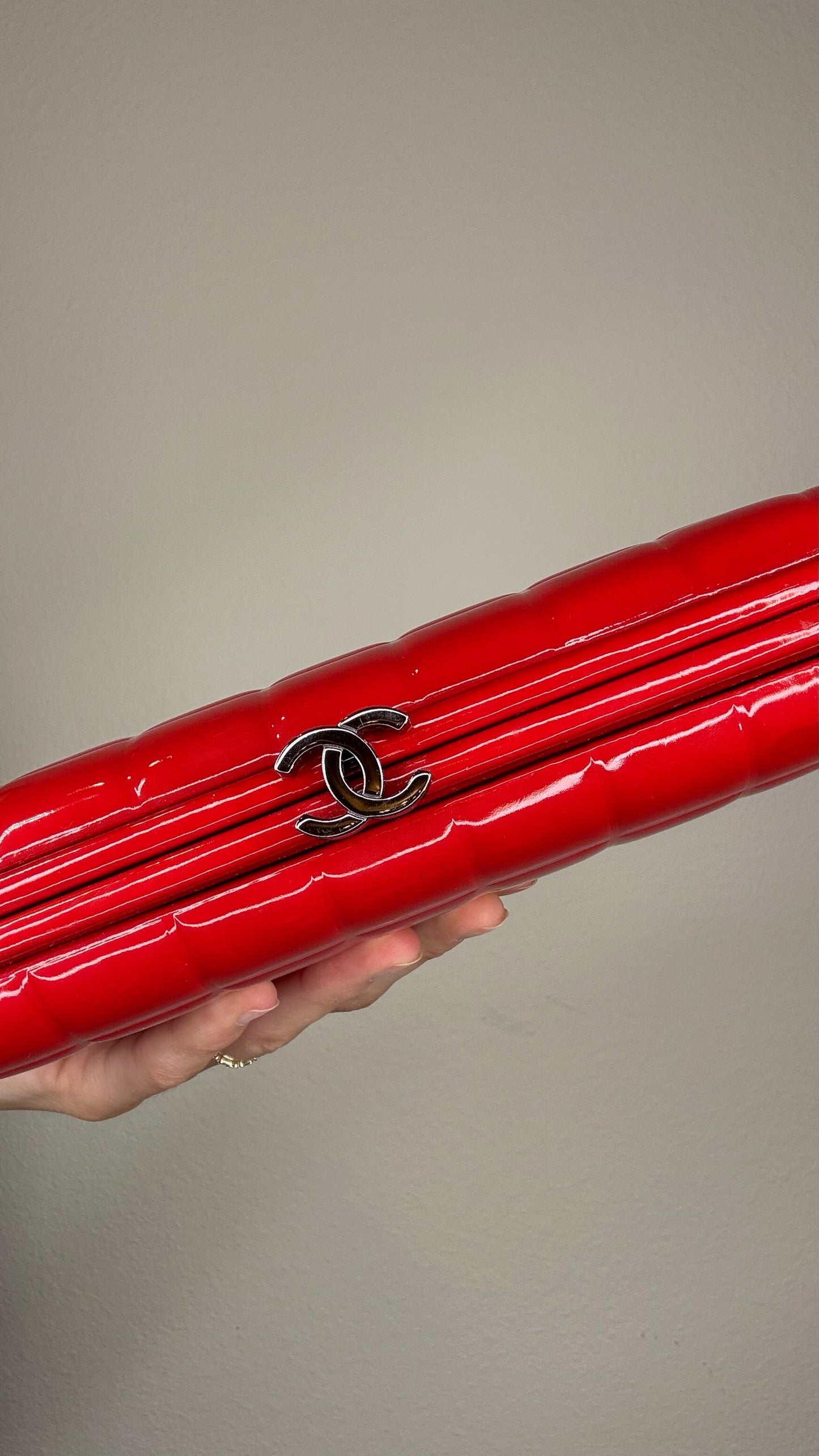 Chanel Red Patent Clutch