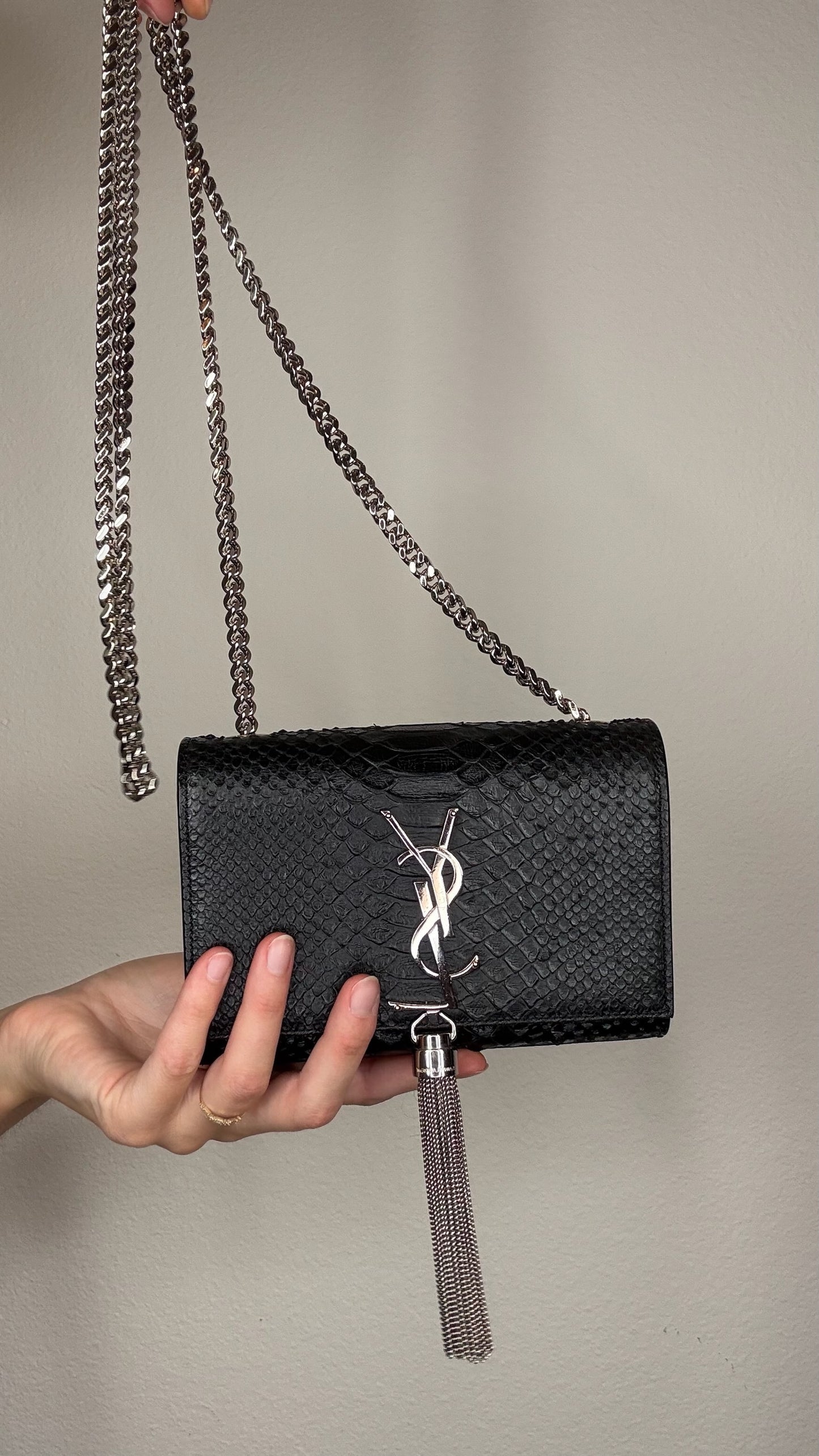 YSL Black Snake Skin Crossbody