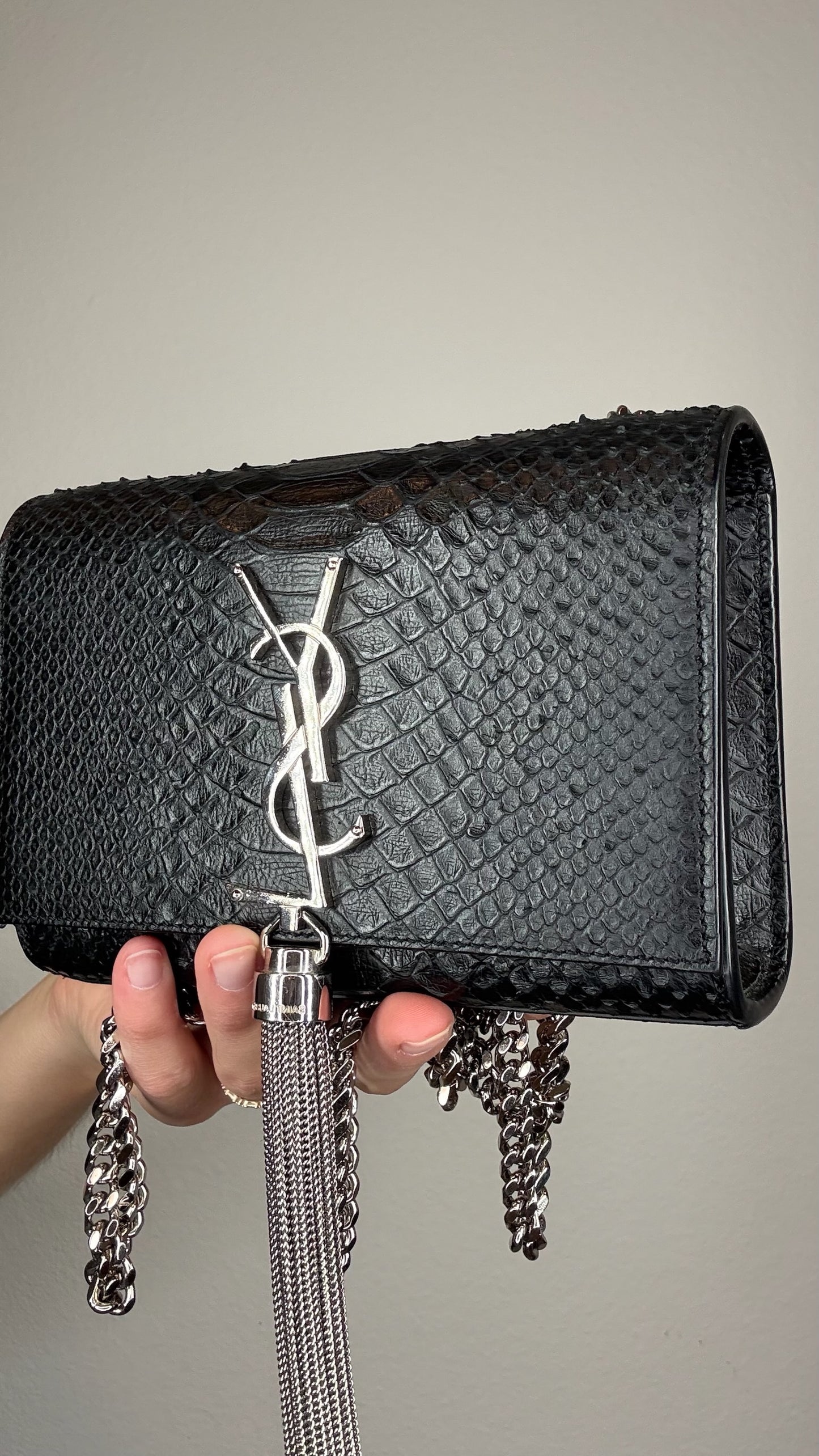 YSL Black Snake Skin Crossbody
