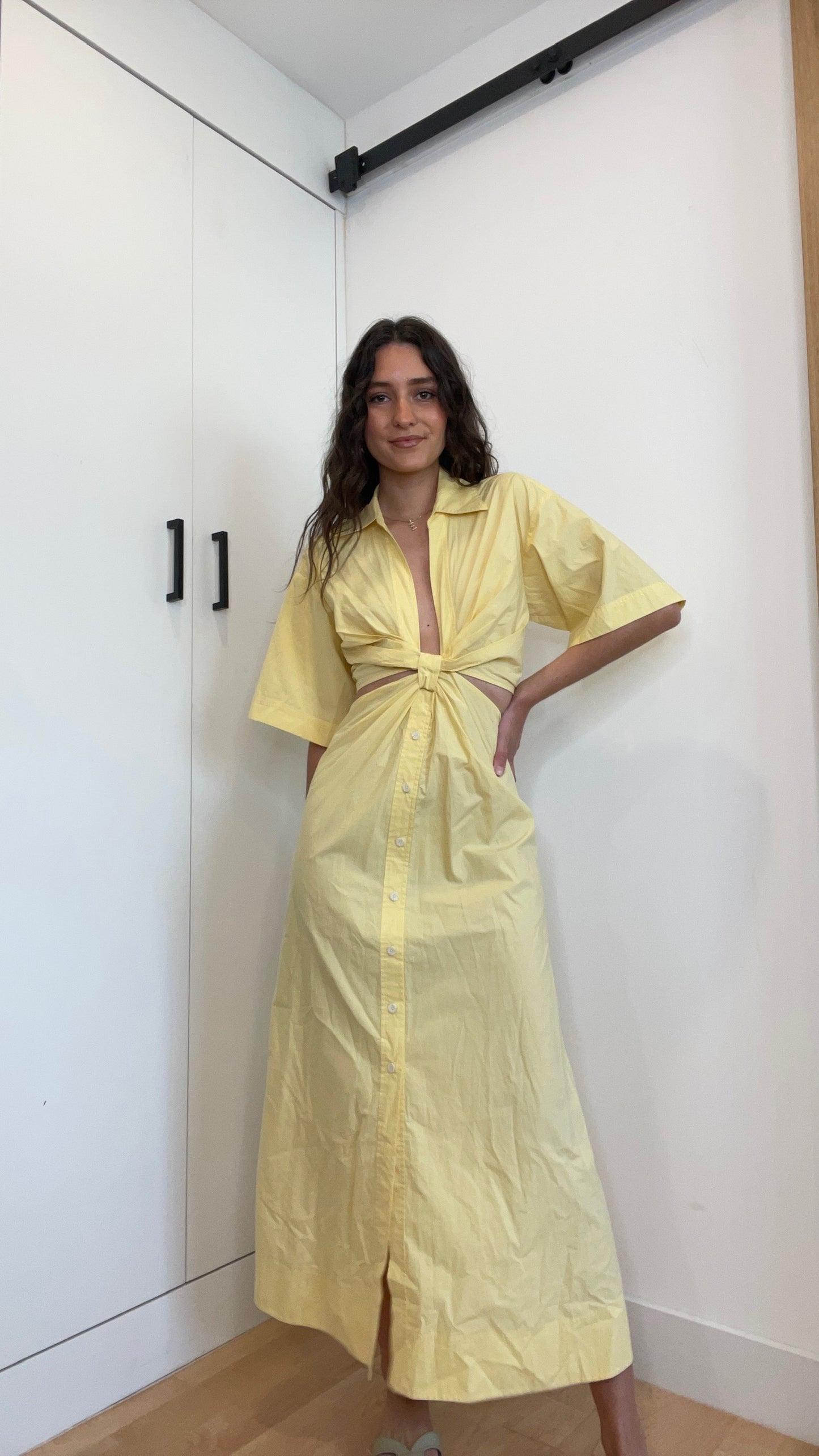 Yellow Cutout Long Dress NWT - XL